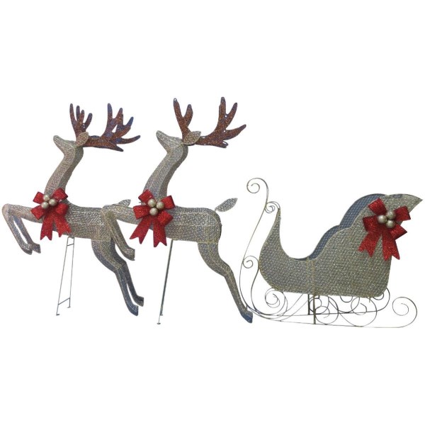 J Hofert 43 In. Deer & 27 In. Sleigh LED Holiday Figure - LD SALE