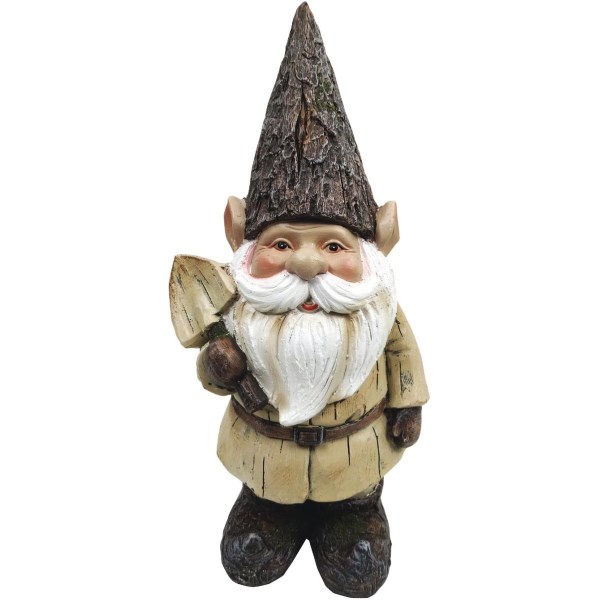 Alpine 16 In. H. MGO Gnome with Shovel & Plants Statue - LD SALE
