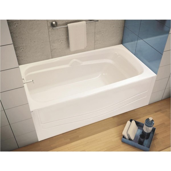 Maax Avenue 60 In. L x 31 In. W x 18 In. H Left Drain Bathtub in White - LD SALE
