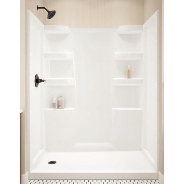 Delta Hycroft 3-Piece 60 In. L x 30 In. D Shower Wall Set in White - LD SALE