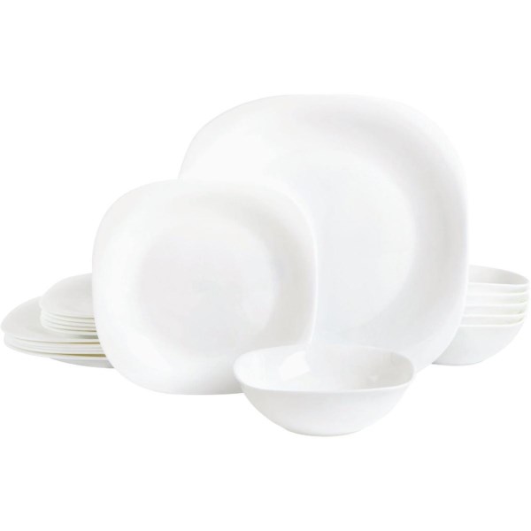 Gibson Ultra Piazza White Soft-Square Dinnerware Set (12-Piece) - LD SALE