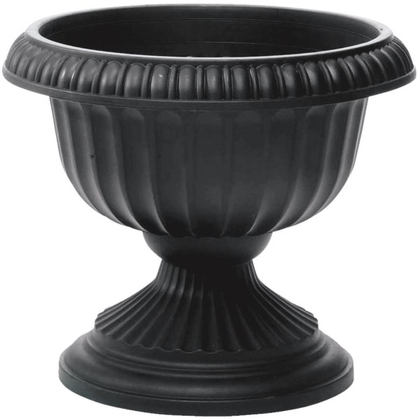 Novelty 18 In. W. x 14.5 In. H. x 18 In. L. Poly Black Urn - LD SALE