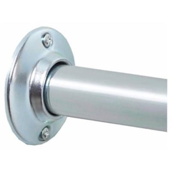 Zenith Zenna Home Straight 60 In. Adjustable Fixed Shower Rod with Flange in Chrome - LD SALE