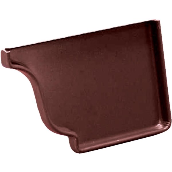 Amerimax 5 In. Galvanized Brown Right Gutter End Cap - LD SALE