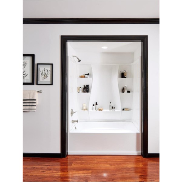 Delta Classic 400 3-Piece 60 In. L x 32 In. D (Bathtub) Tub Wall Kit in White - LD SALE