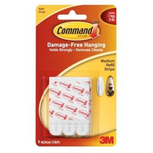 Command Medium Refill Mounting Adhesive Strip (9 Count) - LD SALE