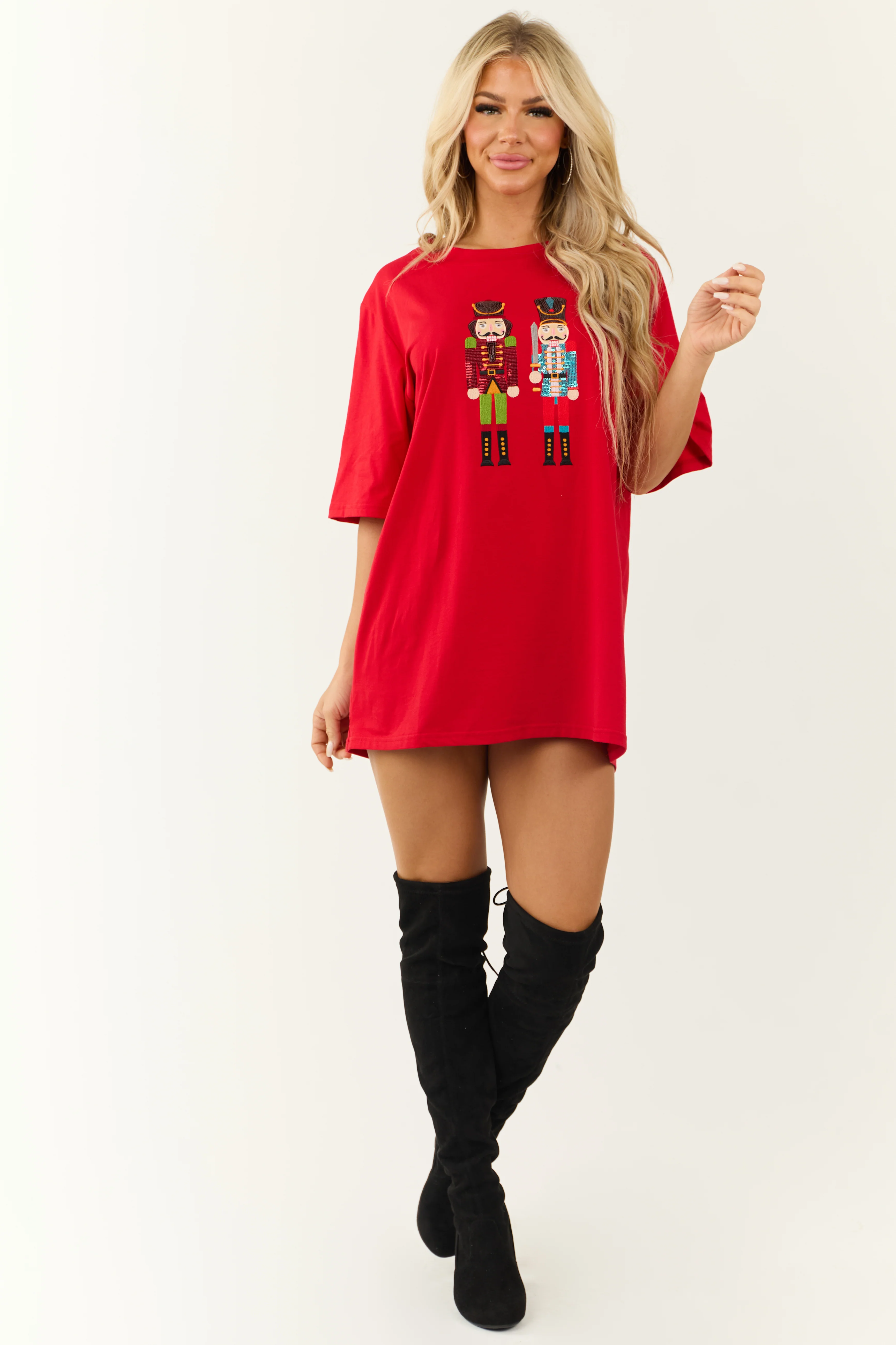 Scarlet Nutcracker Sequin Tee Shirt Mini Dress - LD SALE