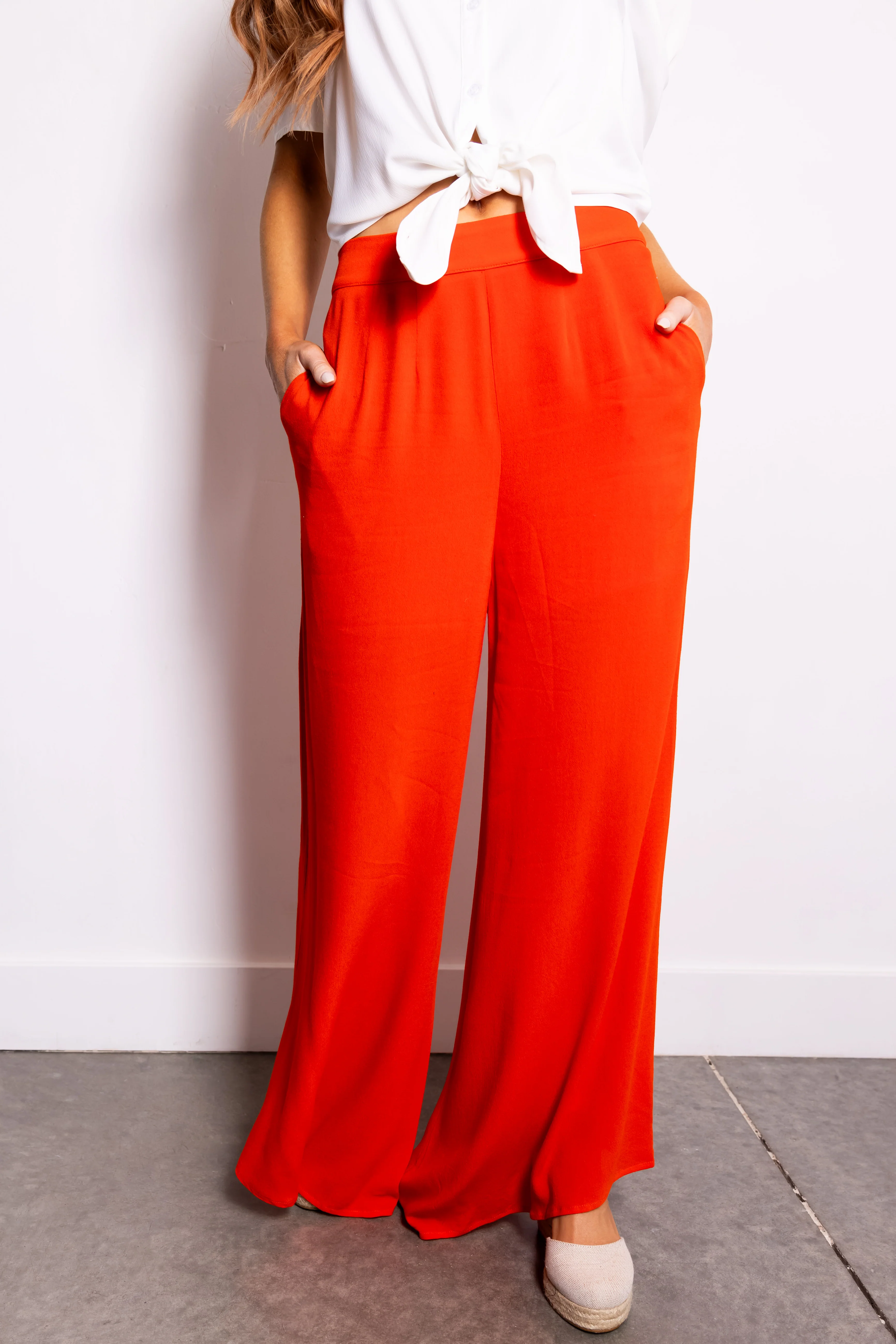 Bright Fire High Waist Wide Leg Pants - LD SALE