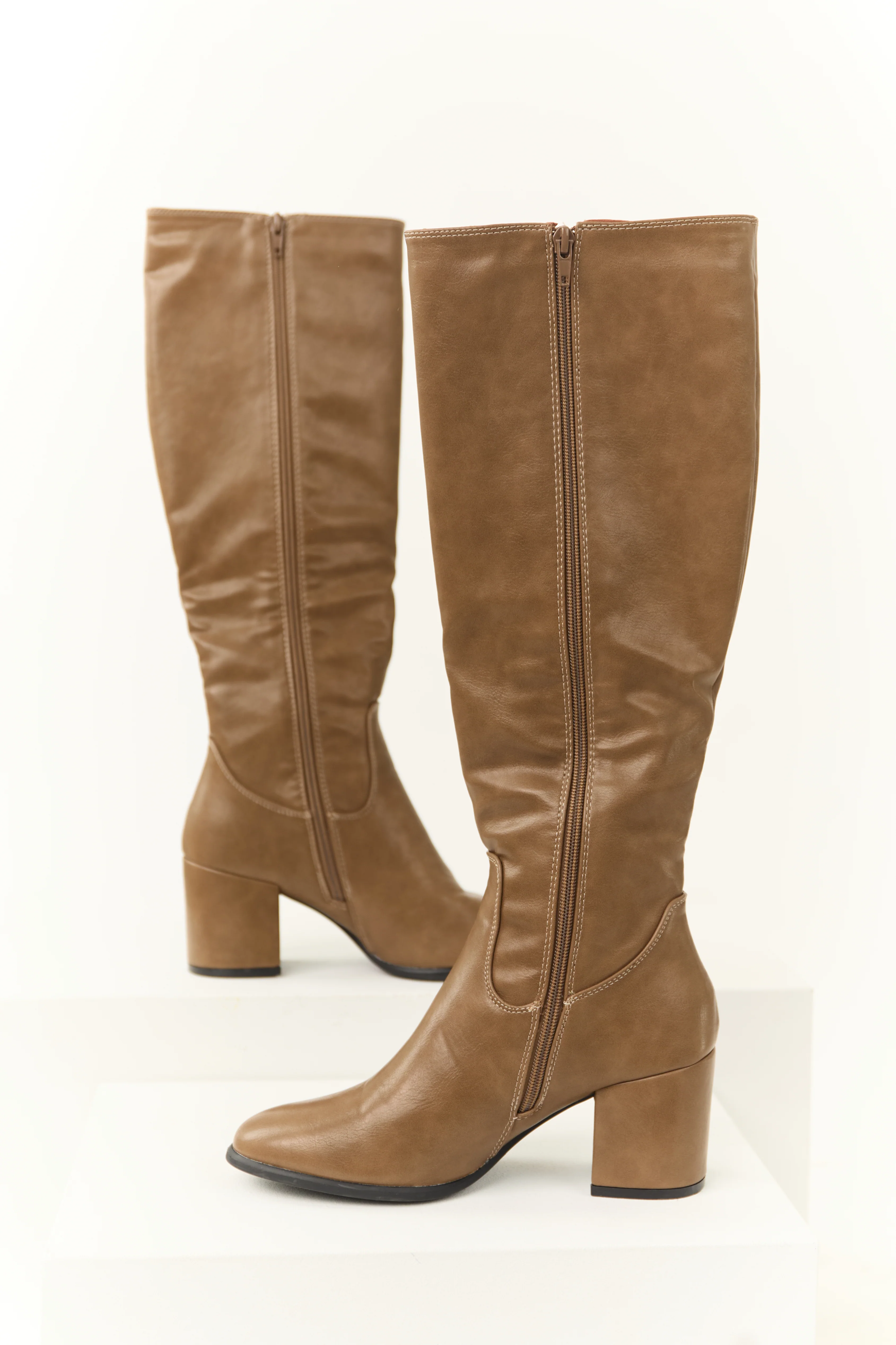 Sepia Tall Knee High Square Heel Boots - LD SALE
