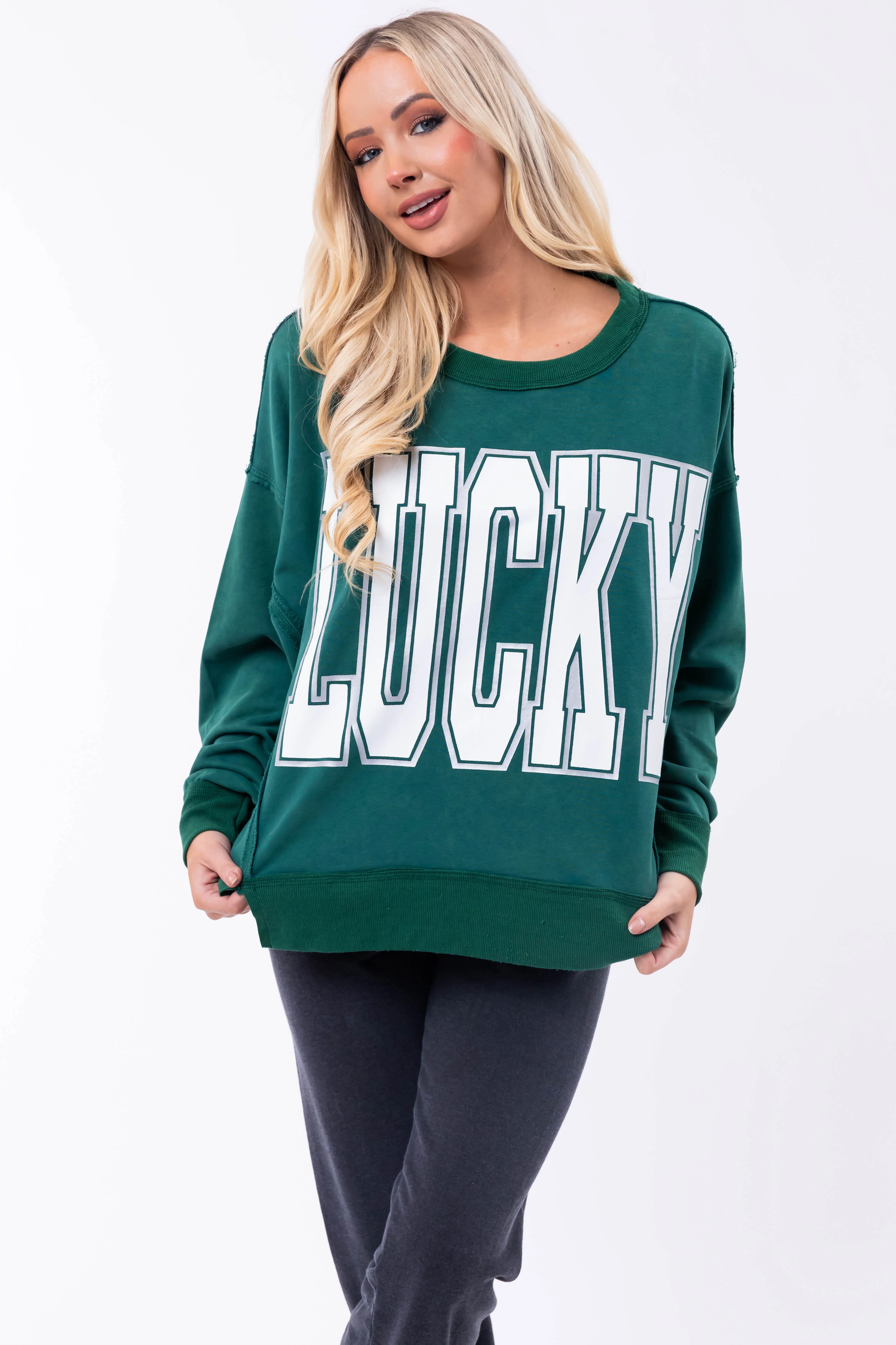Pine 'Lucky' Graphic Long Sleeve Sweatshirt - LD SALE