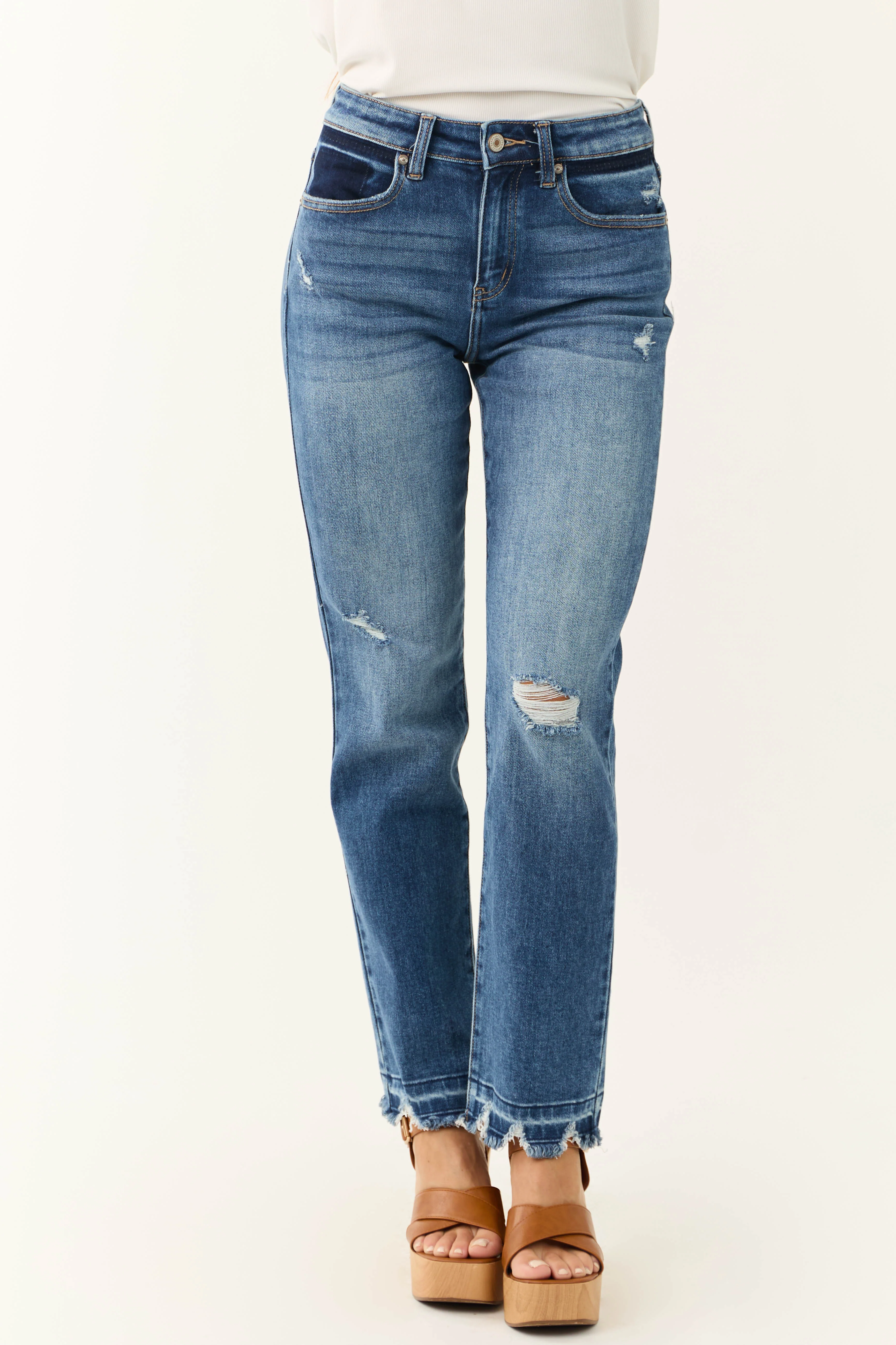 KanCan Medium Dark Wash Slim Straight Jeans - LD SALE