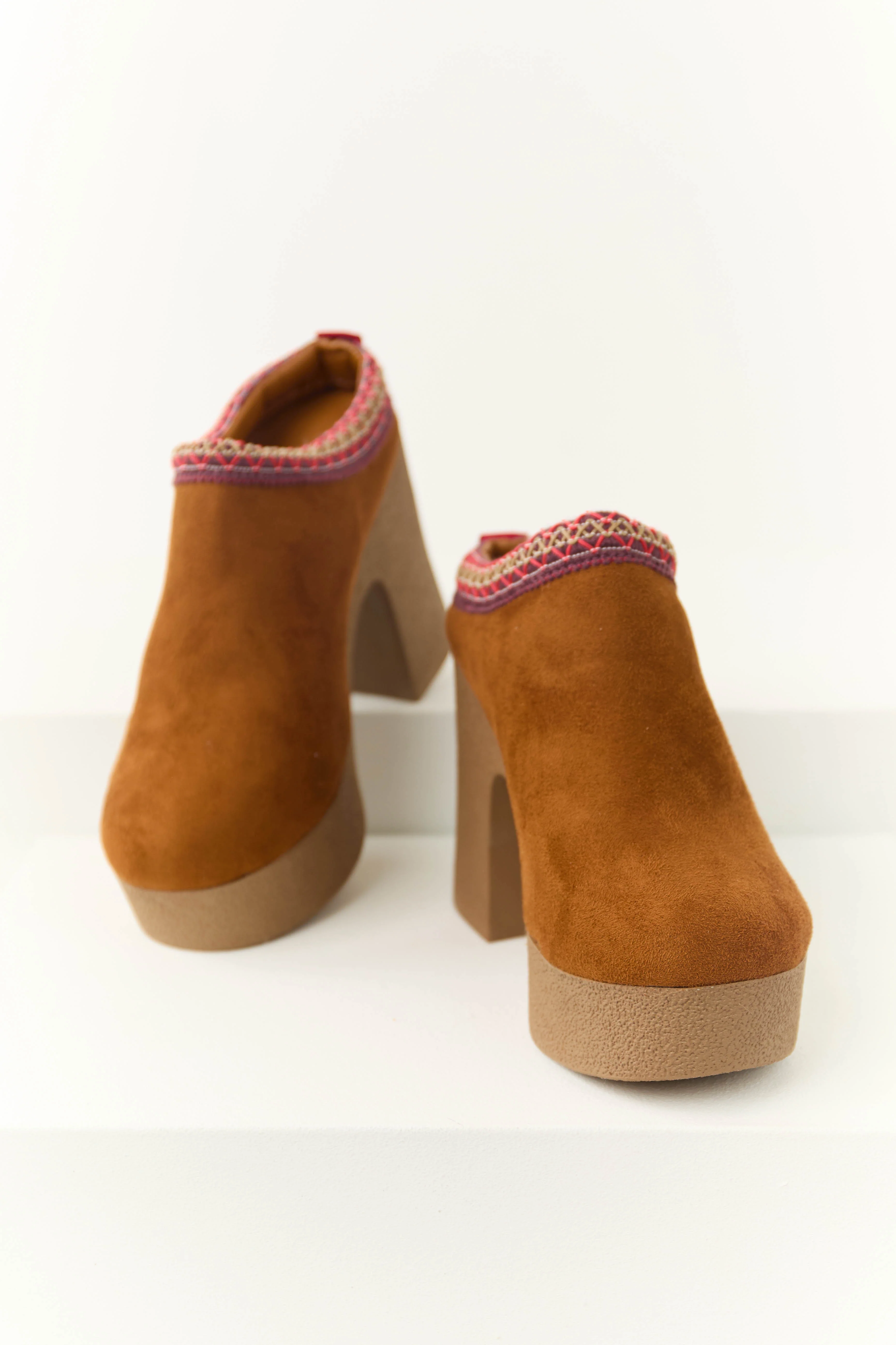 Spice Faux Suede Chunky Platform Heels - LD SALE