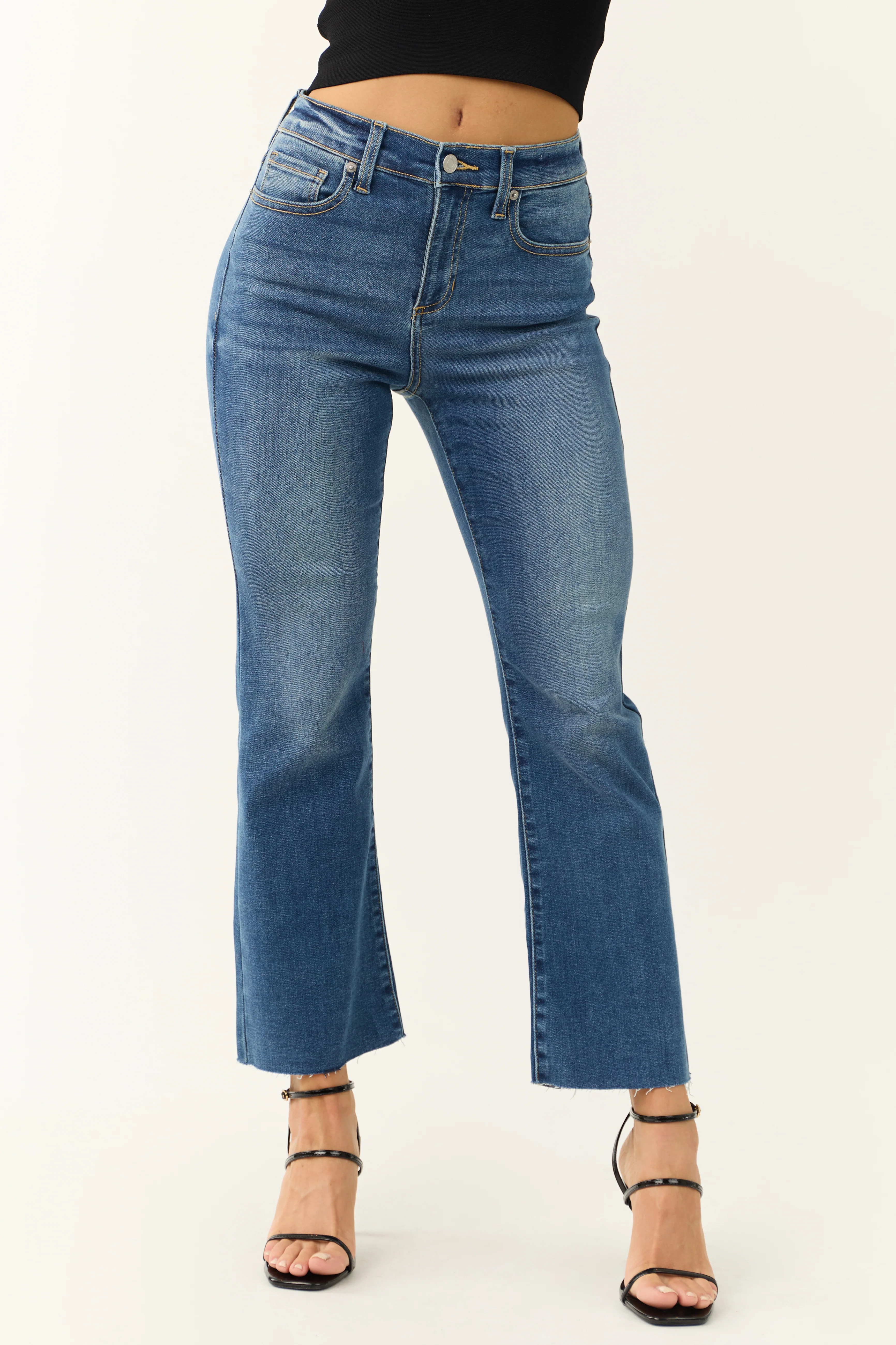 Sneak Peek Medium Dark Wash Kick Flare Jeans - LD SALE