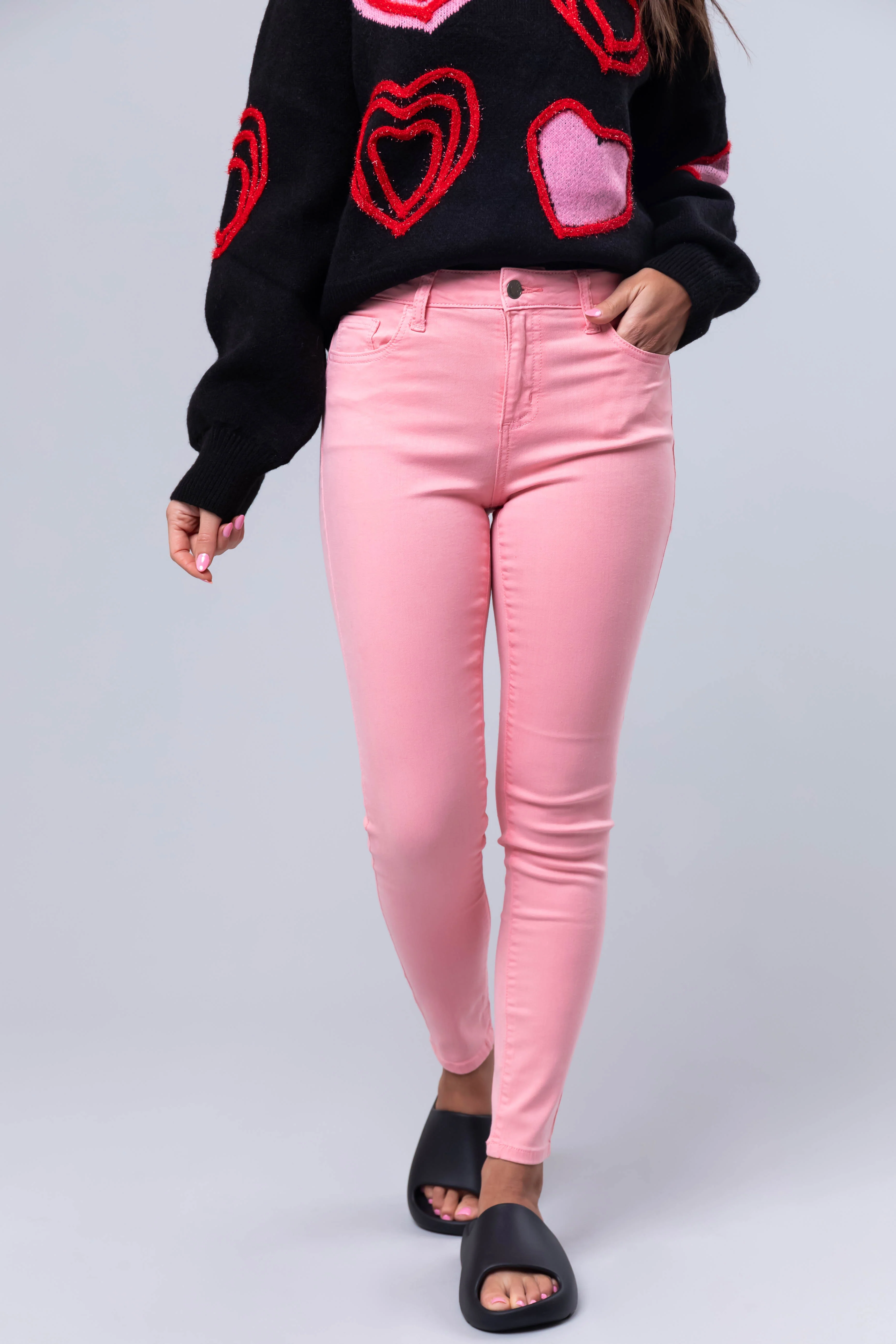 Cello Bubblegum Mid Rise Ankle Skinny Jeans - LD SALE