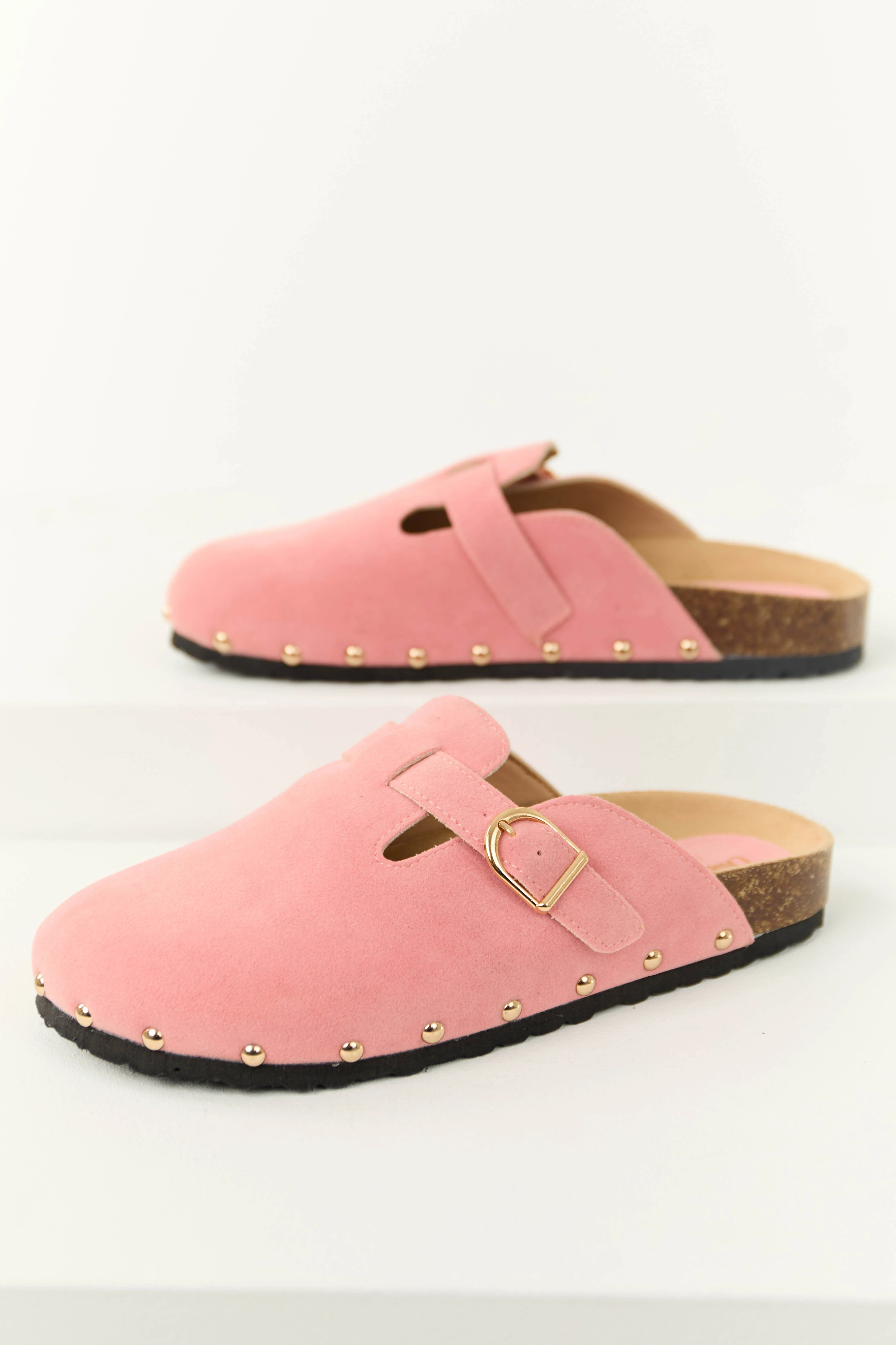 Punch Suede Studded Trim Clog Slip Ons - LD SALE