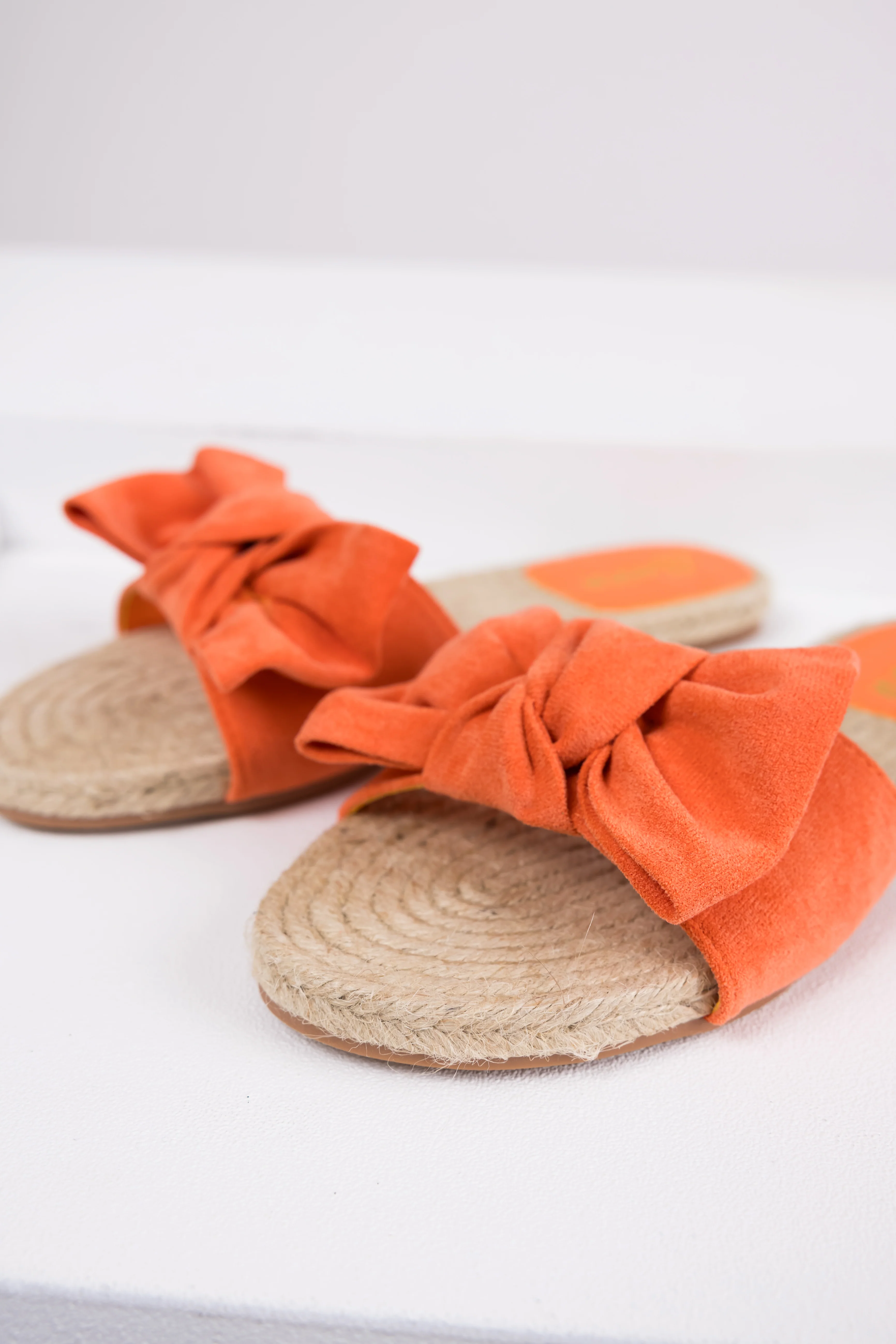Papaya Bow Strap Flat Espadrille Sandals - LD SALE