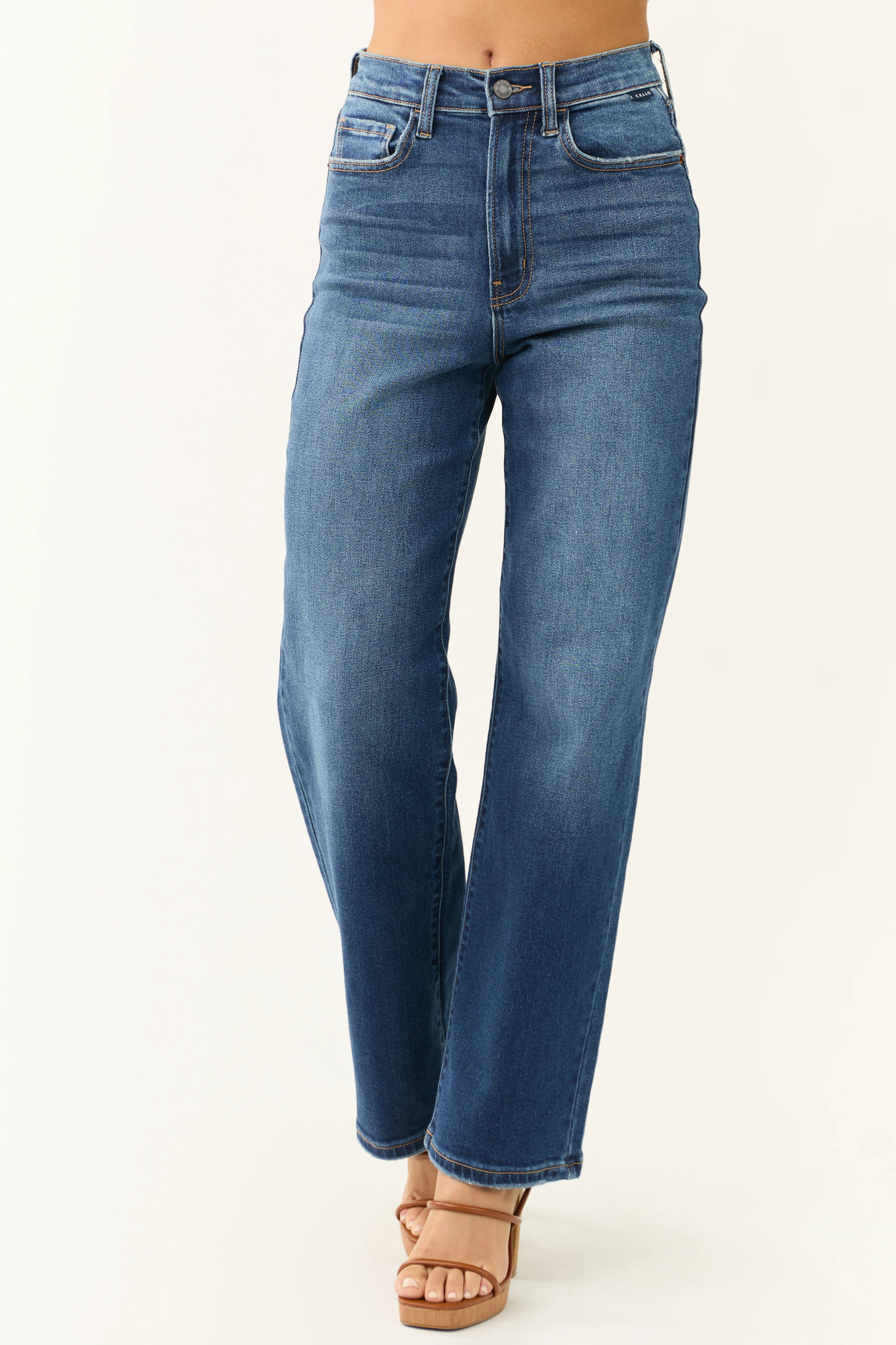 Cello Dark Wash Wide Leg High Rise Jeans - LD SALE