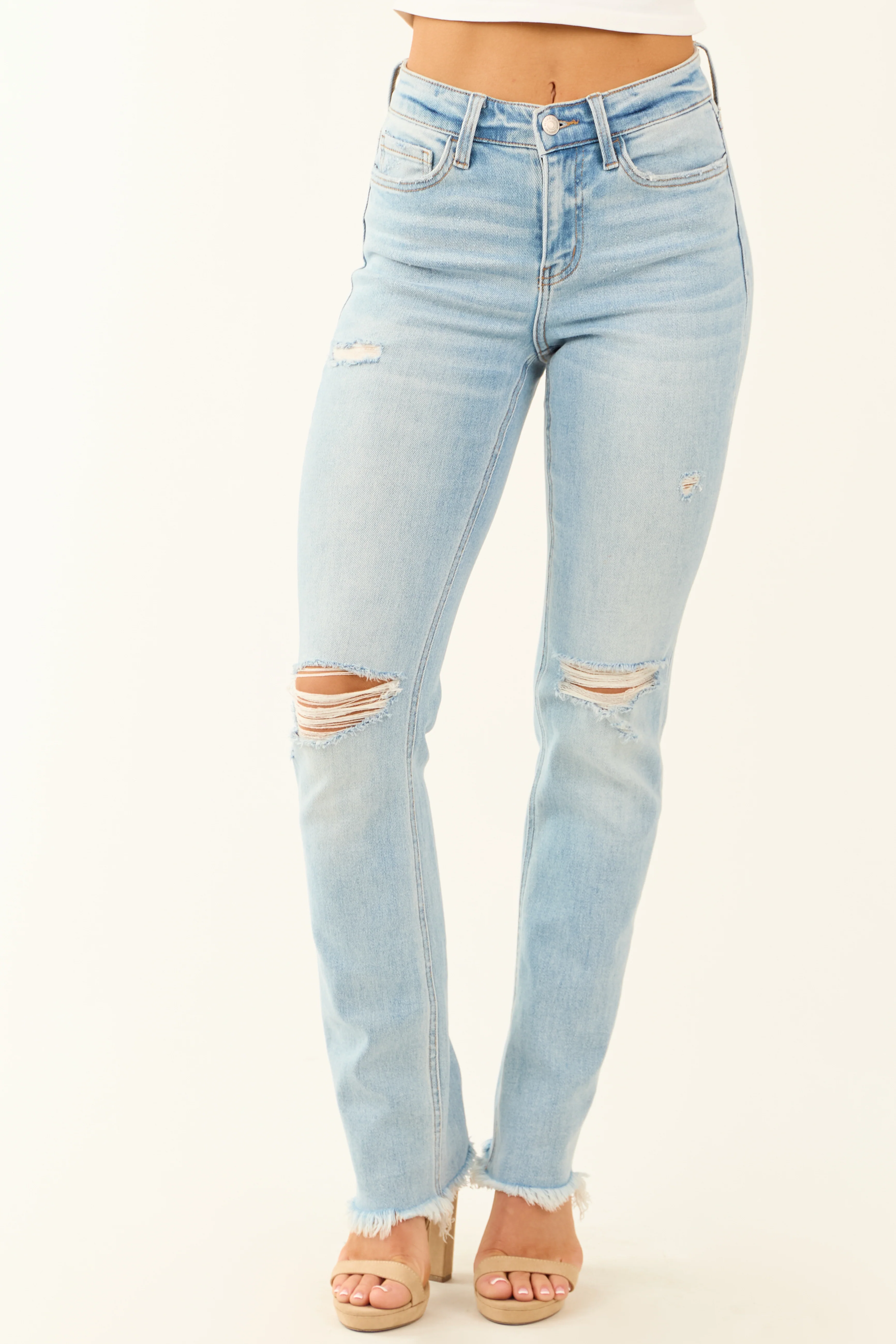Flying Monkey Light Wash Stretchy Straight Jeans - LD SALE