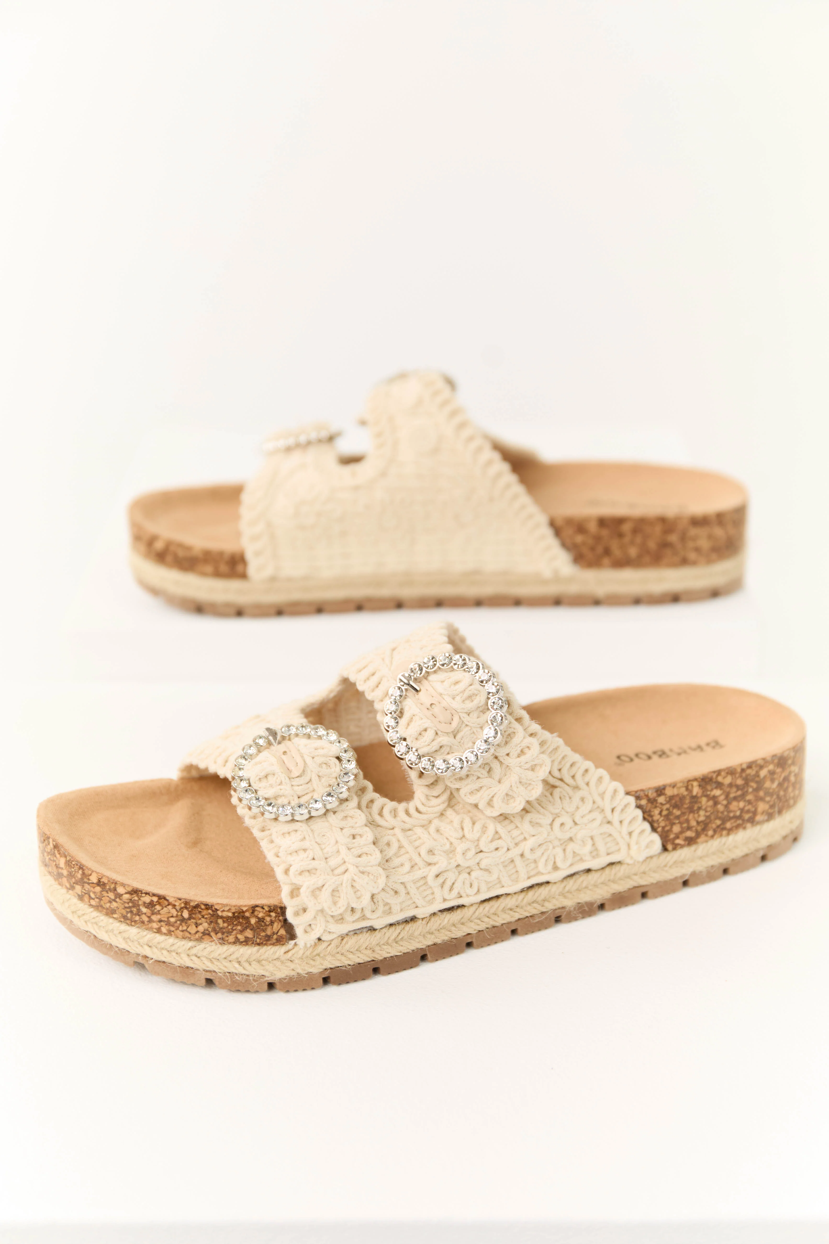 Vanilla Crochet Double Strap Slide On Sandal - LD SALE