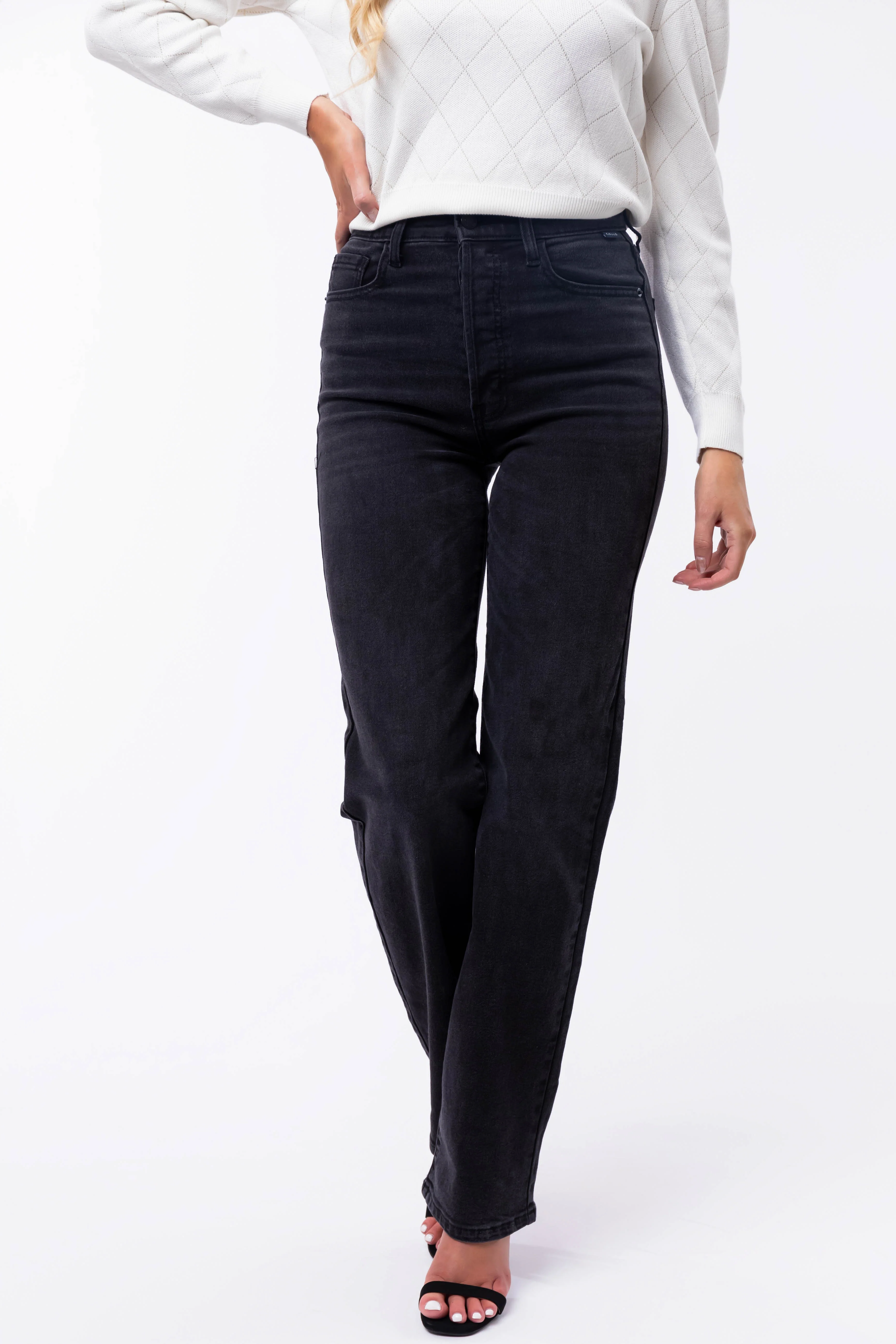 Cello Faded Black High Rise Dad Jeans - LD SALE