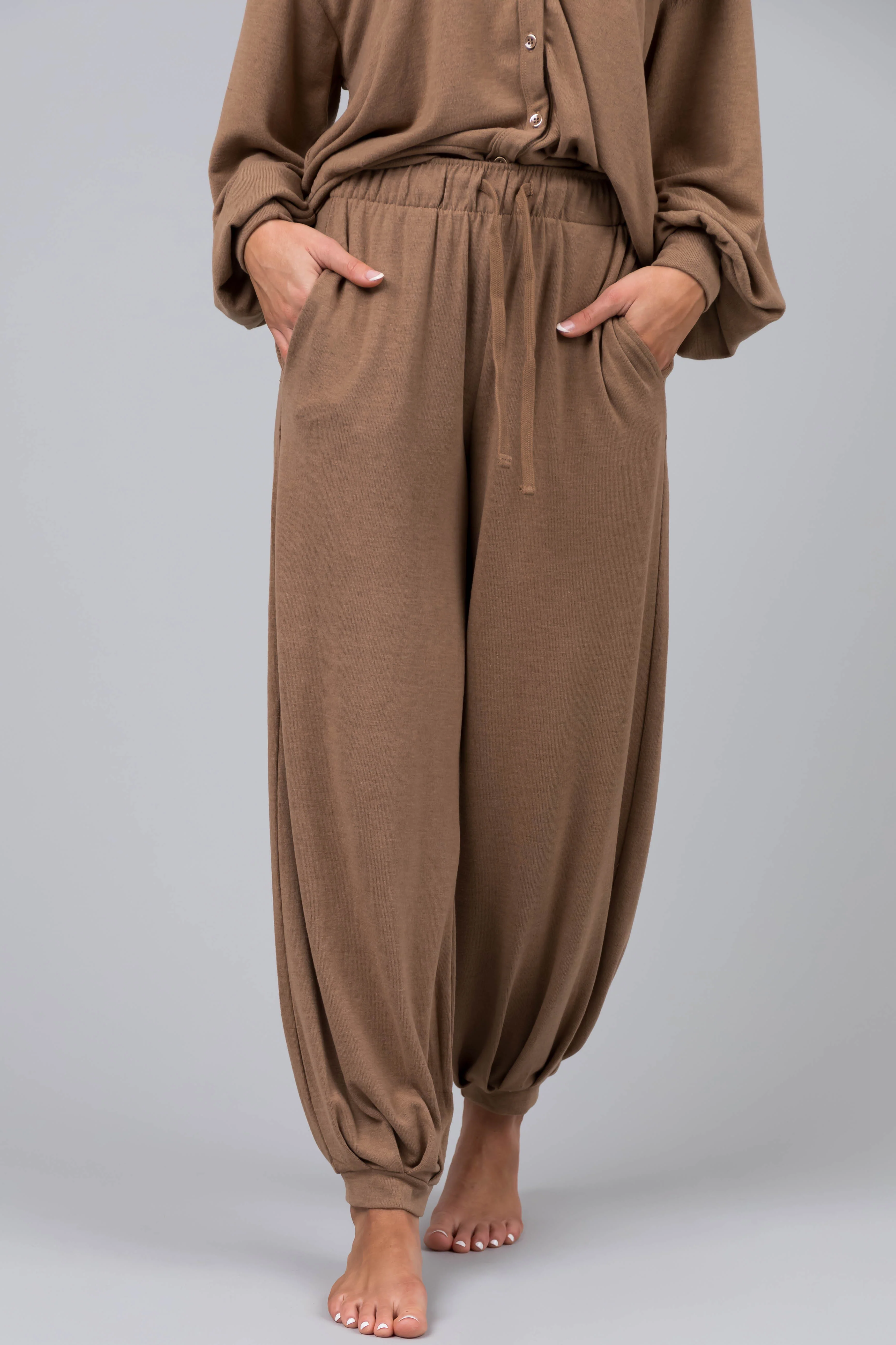 Peanut Soft Drawstring Joggers - LD SALE