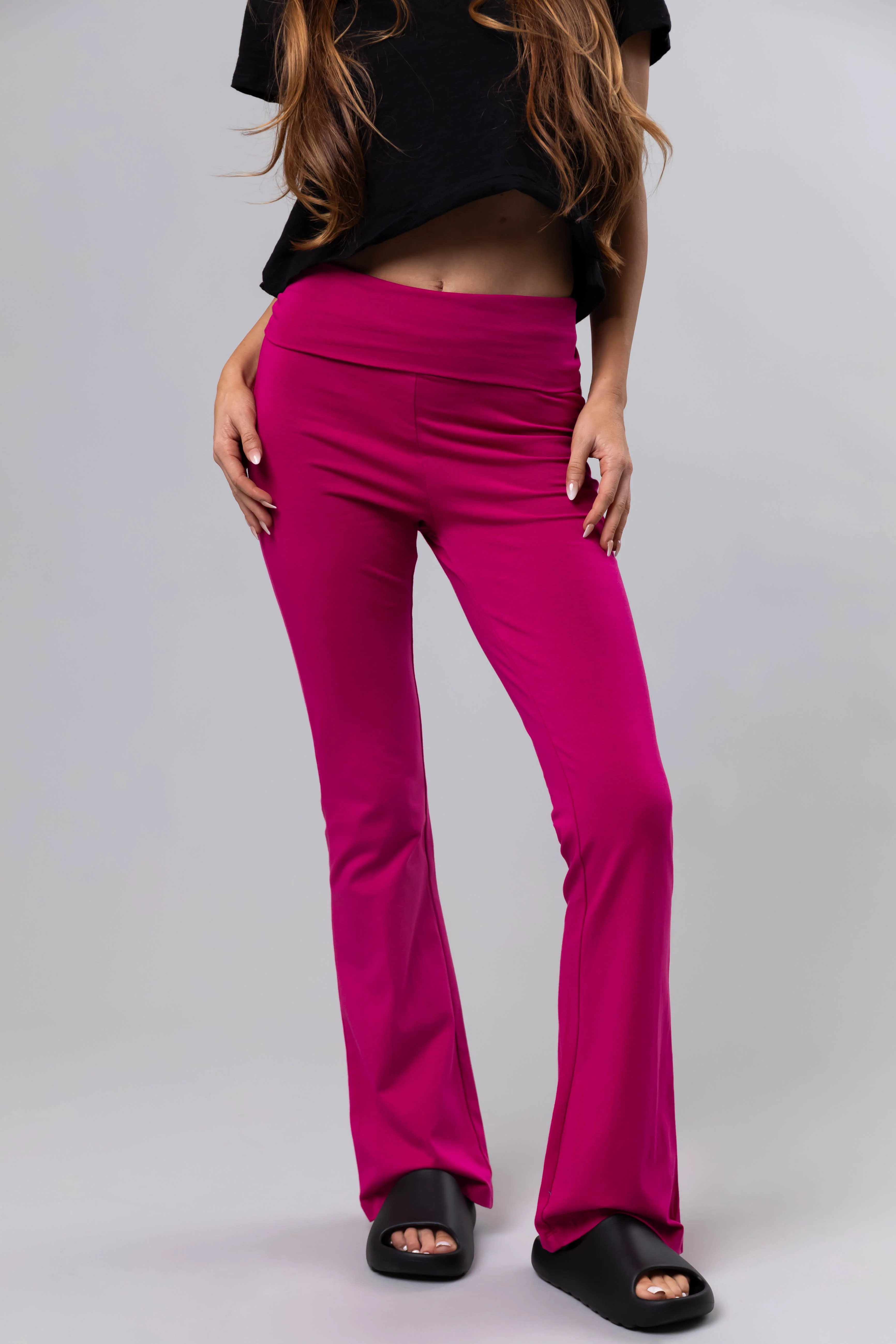 Mulberry Soft High Waist Flare Leg Yoga Pants - LD SALE