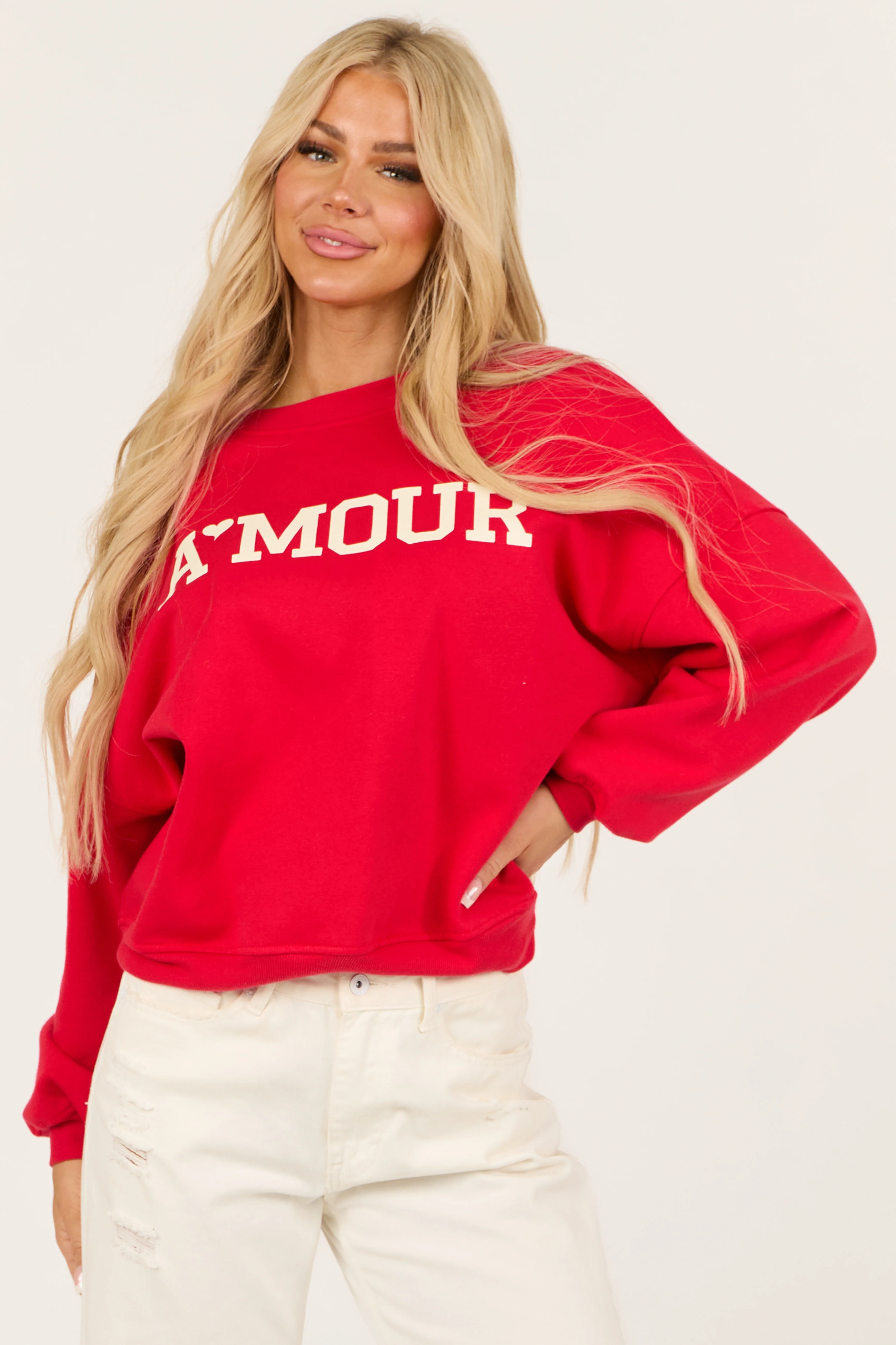 Lipstick 'Amour' Graphic Long Sleeve Sweatshirt - LD SALE