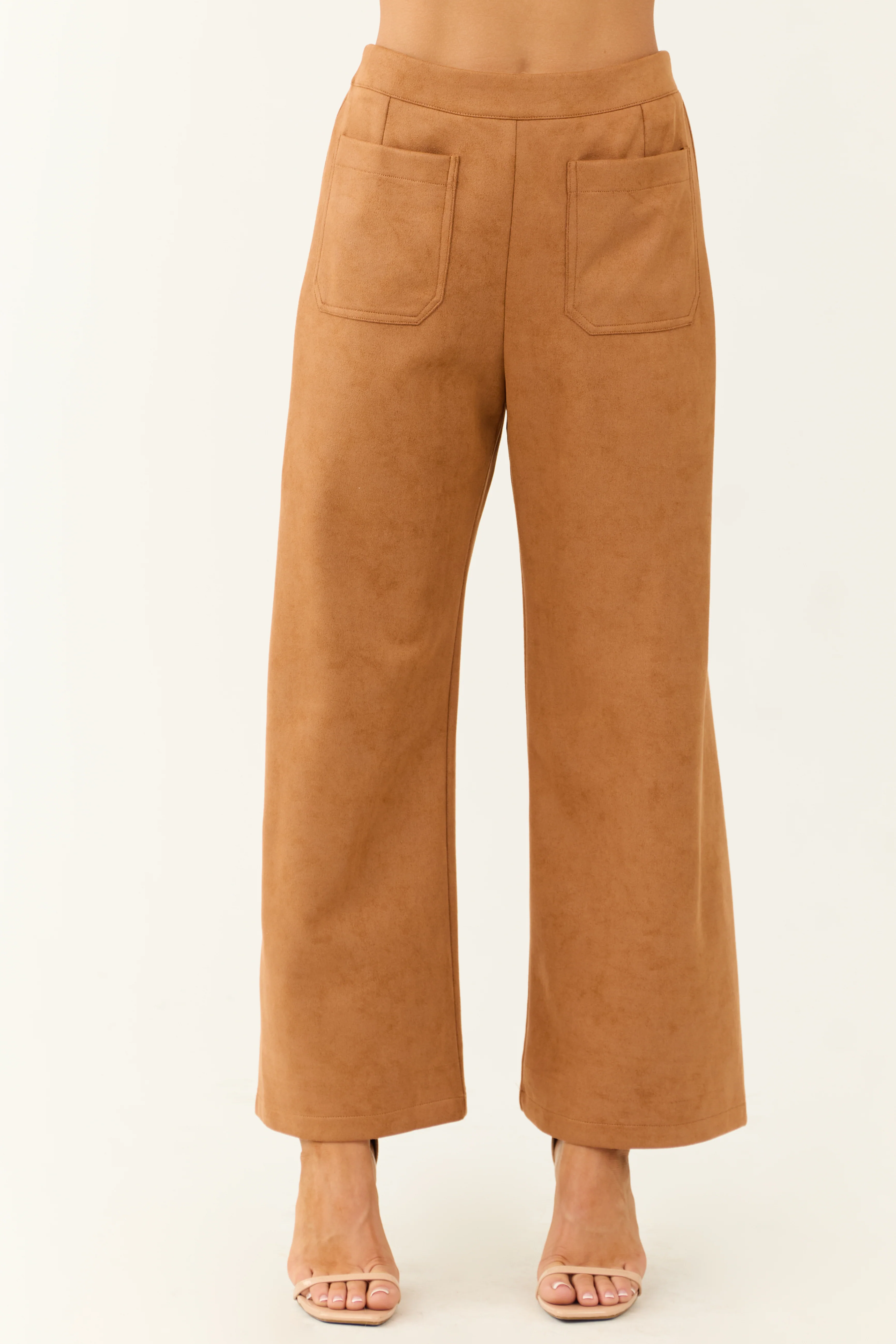 Copper Faux Suede Wide Leg Pants - LD SALE