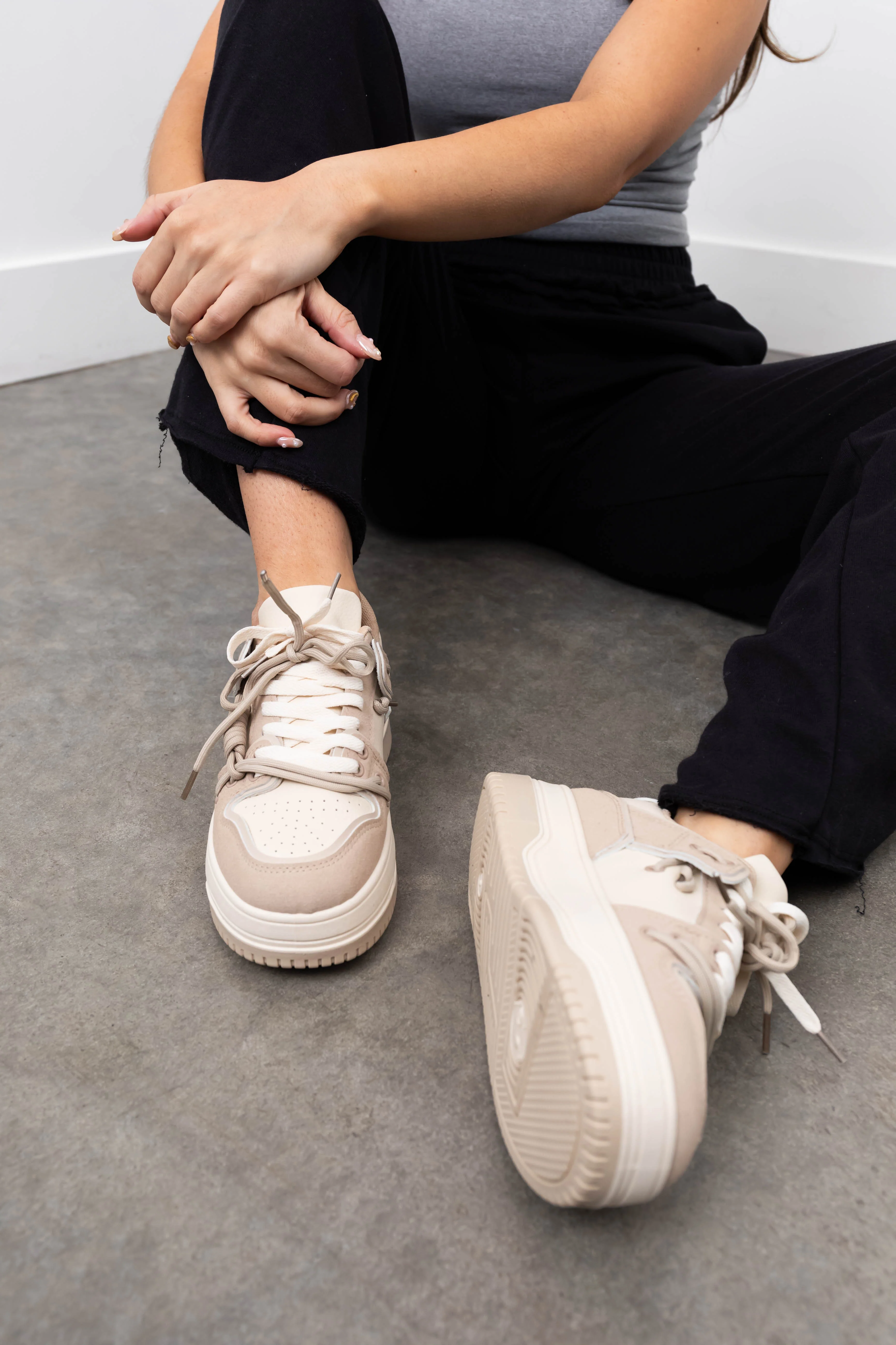 Oatmeal Colorblock Chunky Sneakers - LD SALE