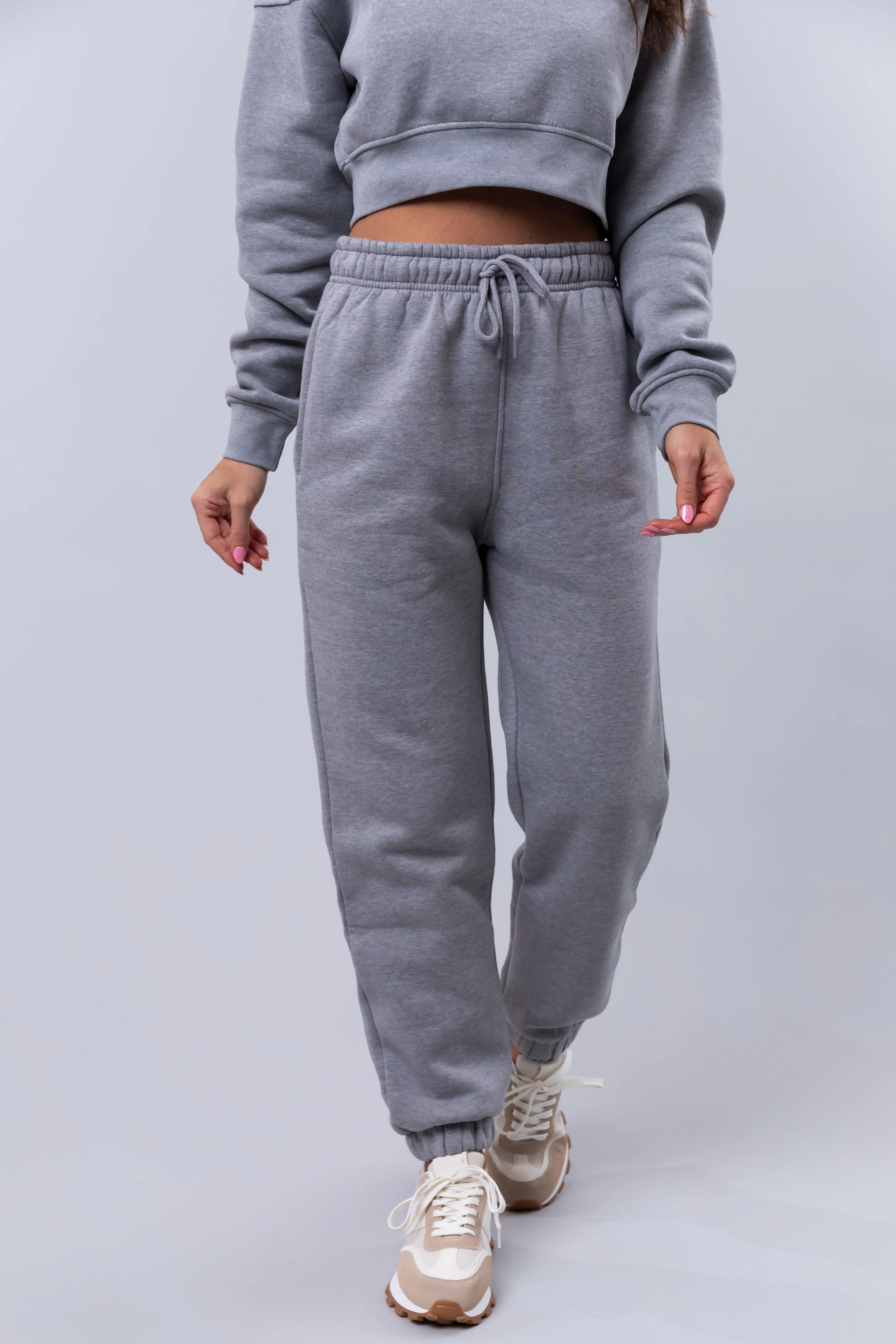 Heather Grey Fleece Drawstring Sweatpants - LD SALE