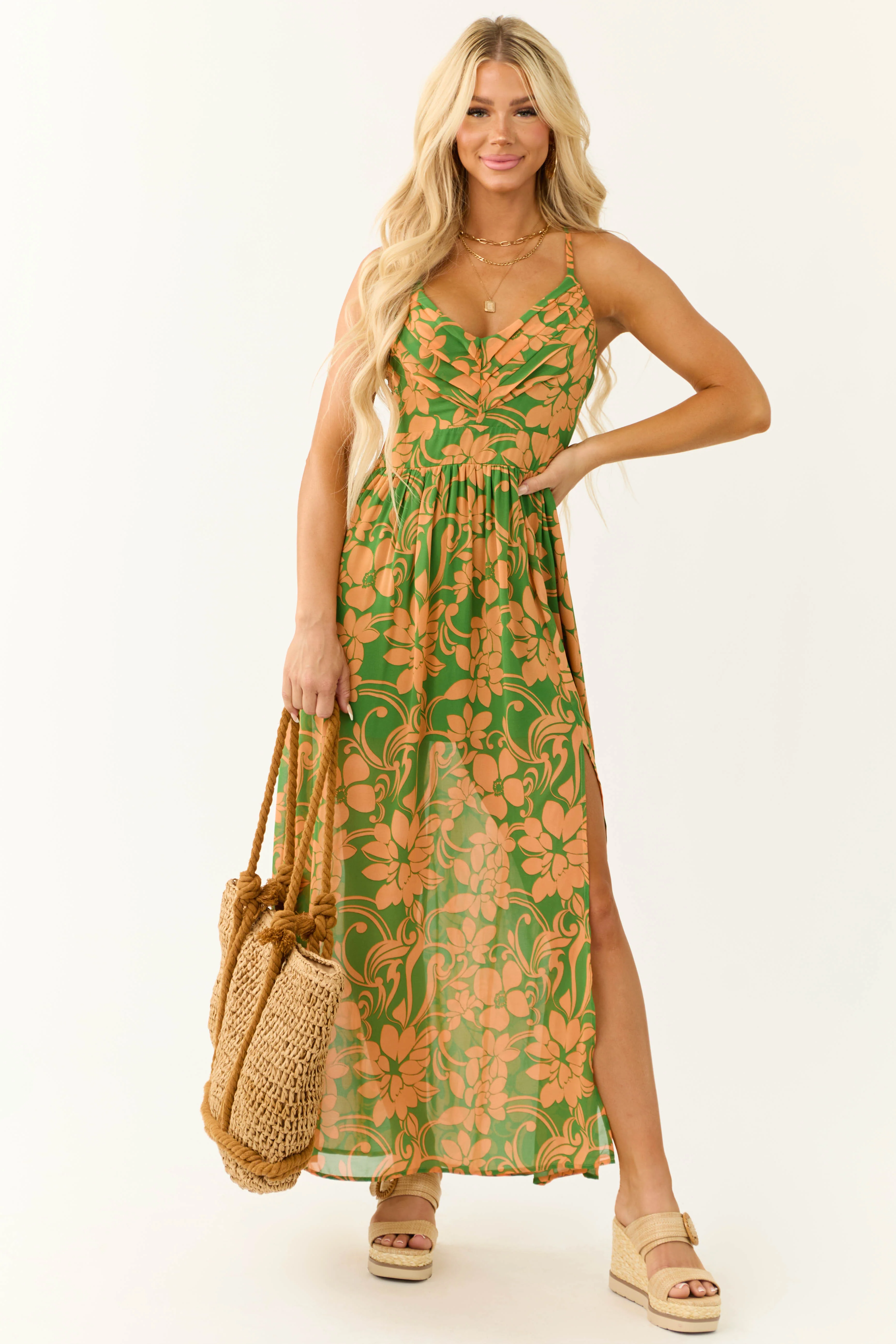 Jade and Melon Floral Print Maxi Dress - LD SALE