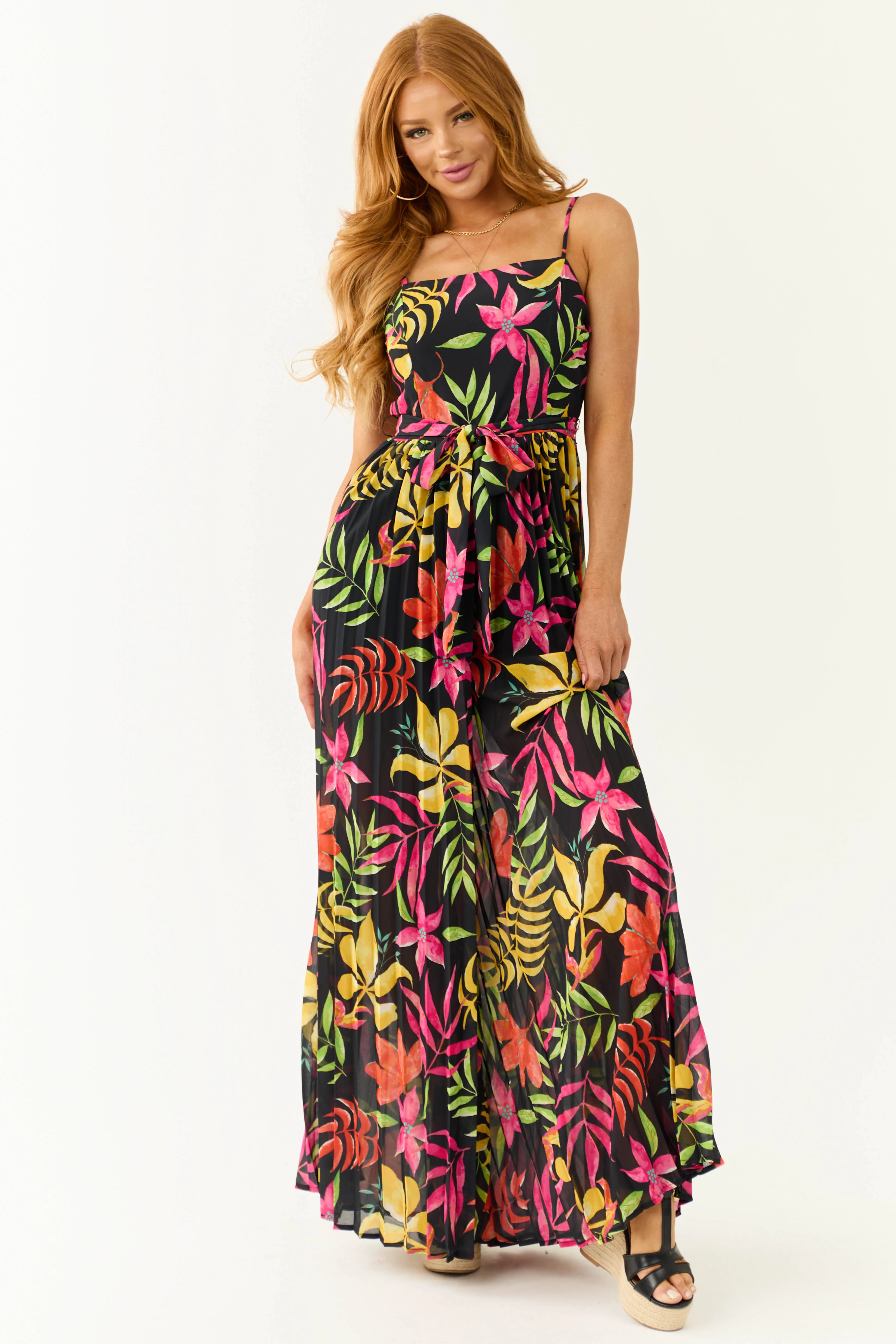 Flying Tomato Black Floral Print Jumpsuit - LD SALE