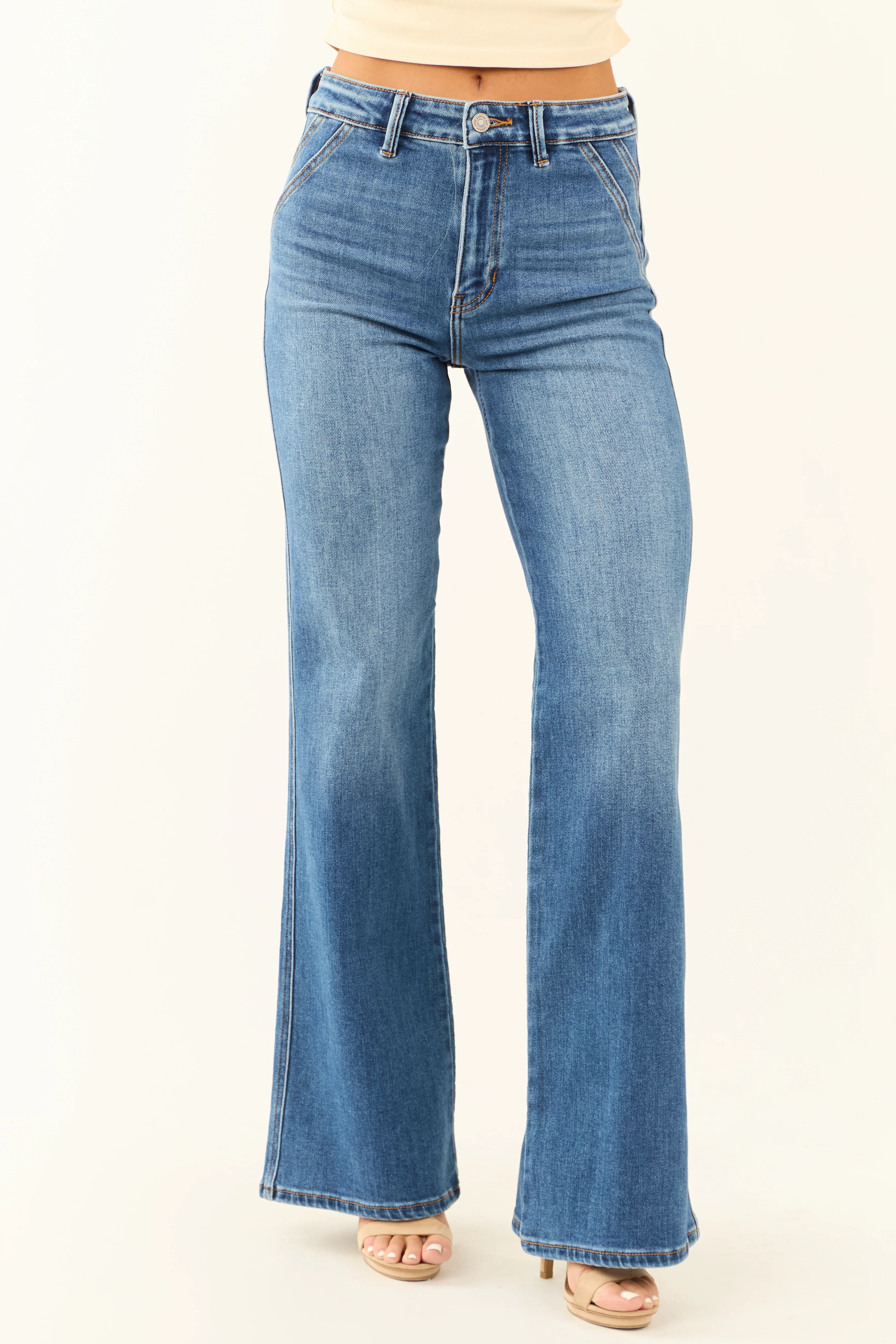 KanCan Medium Wash Ultra High Rise Flare Jeans - LD SALE