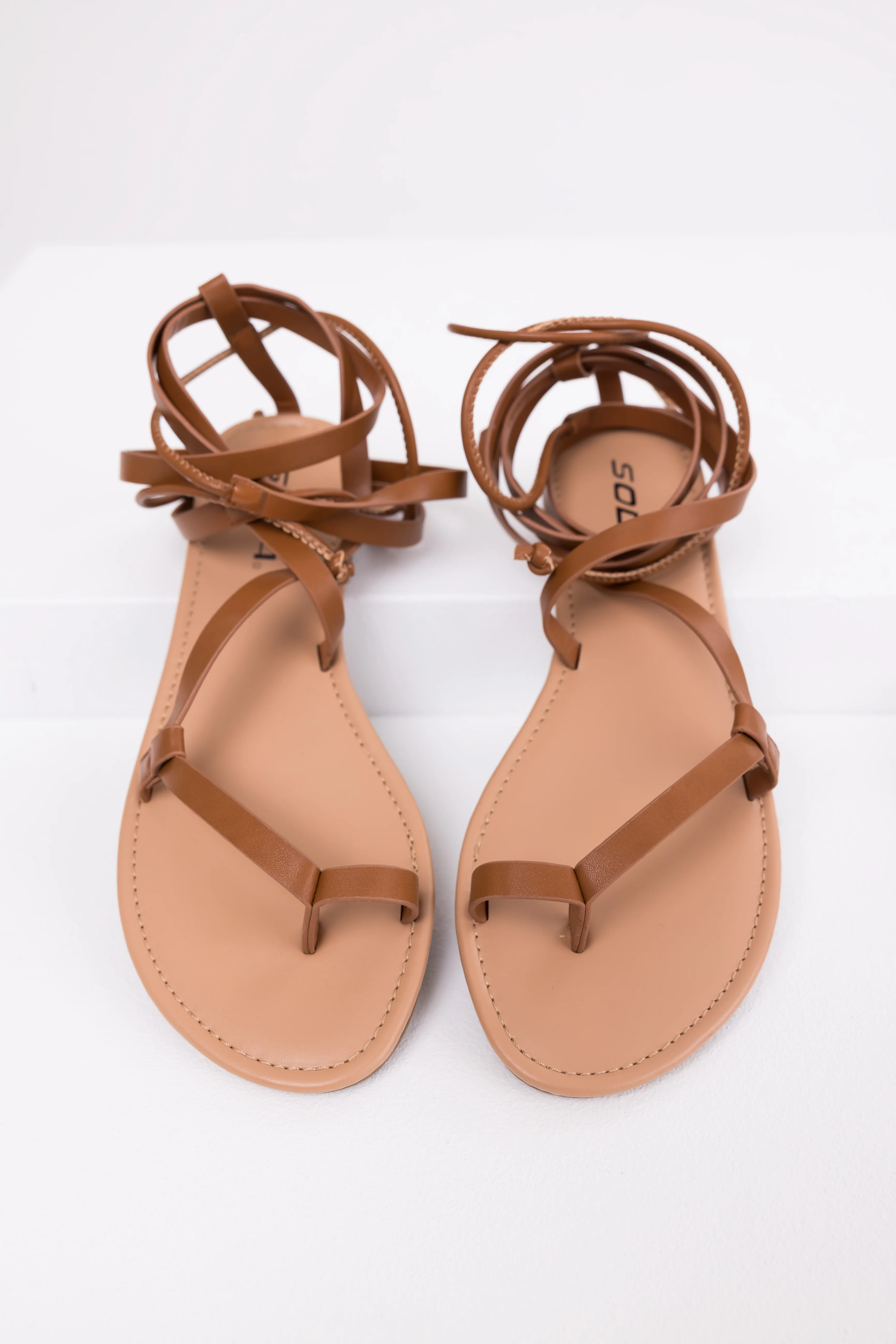 Sepia Strappy Open Toe Flat Sandal - LD SALE