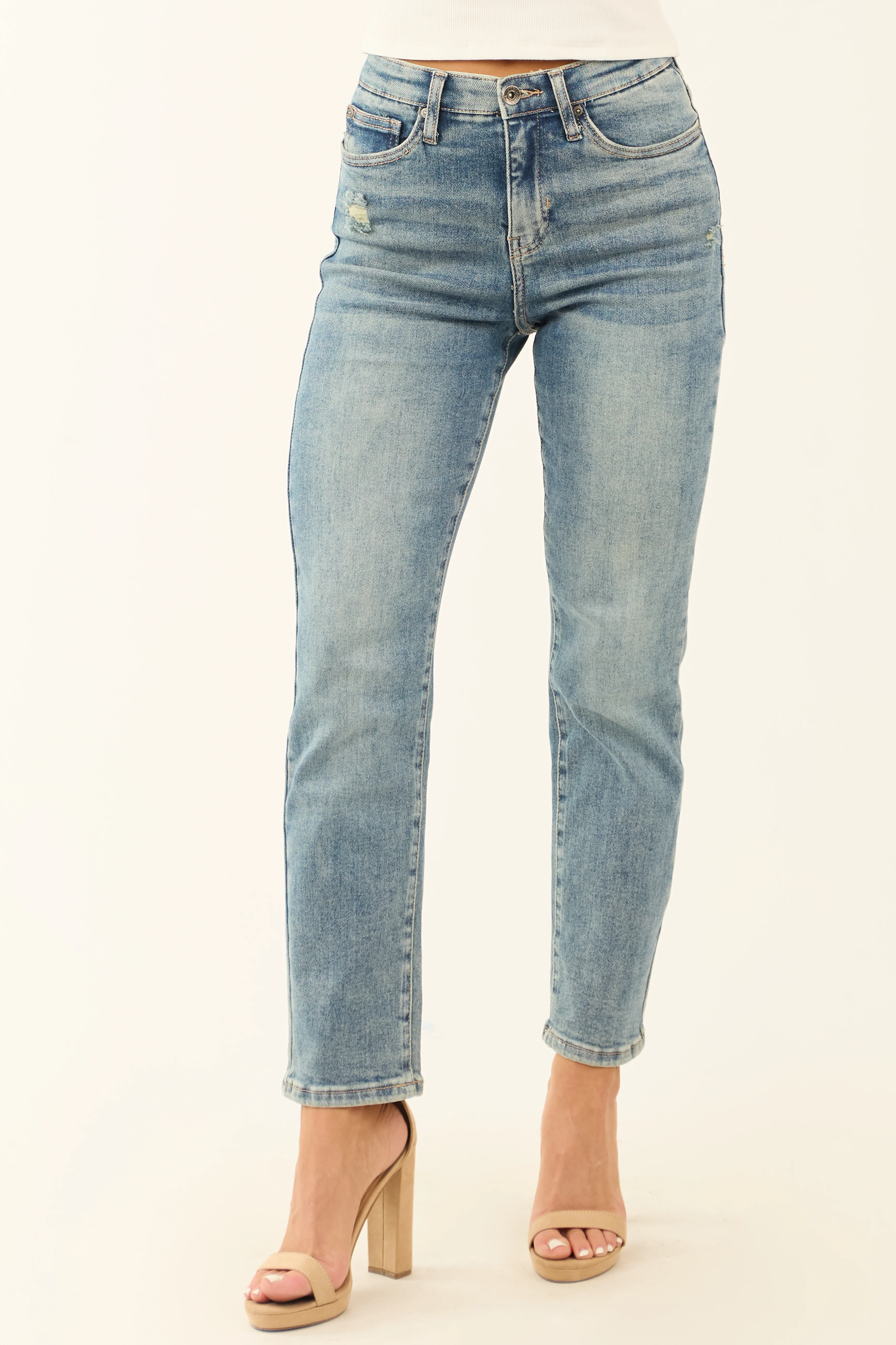 Special A Tummy Control Stretchy Slim Straight Jeans - LD SALE
