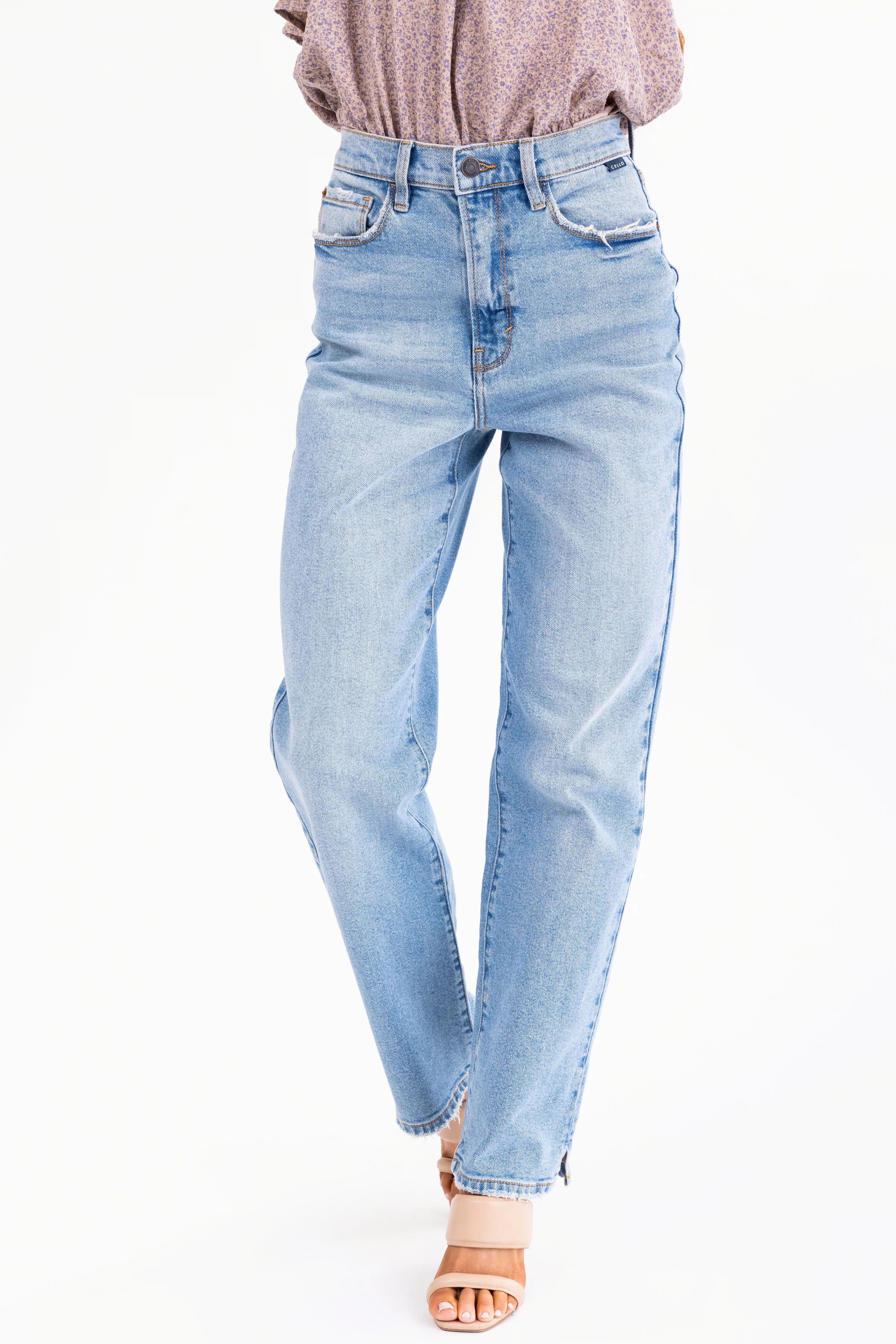 Cello Super High Rise Dad Jeans with Mini Slit - LD SALE
