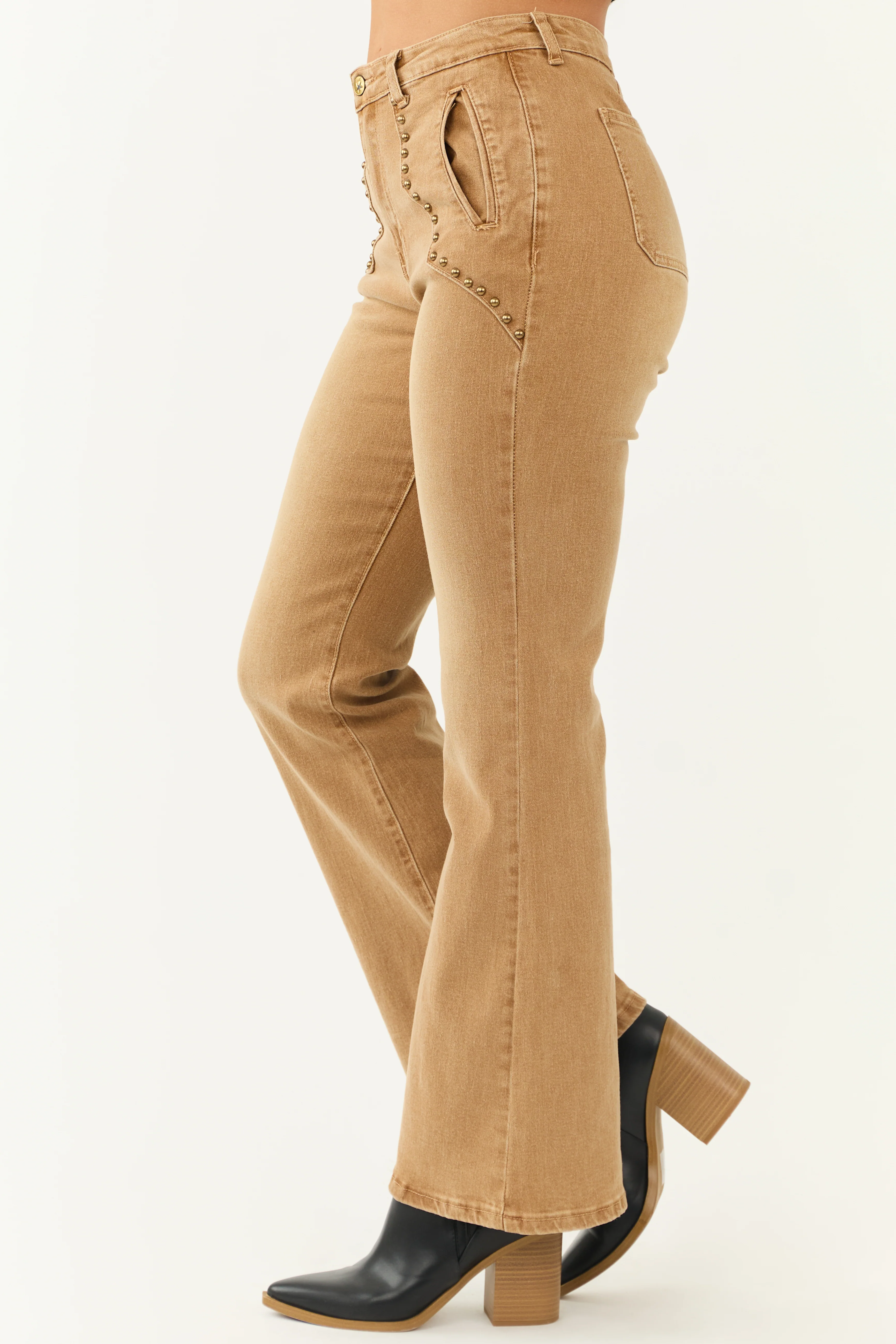 Blue B Brown Sugar High Rise Denim Studded Jeans - LD SALE