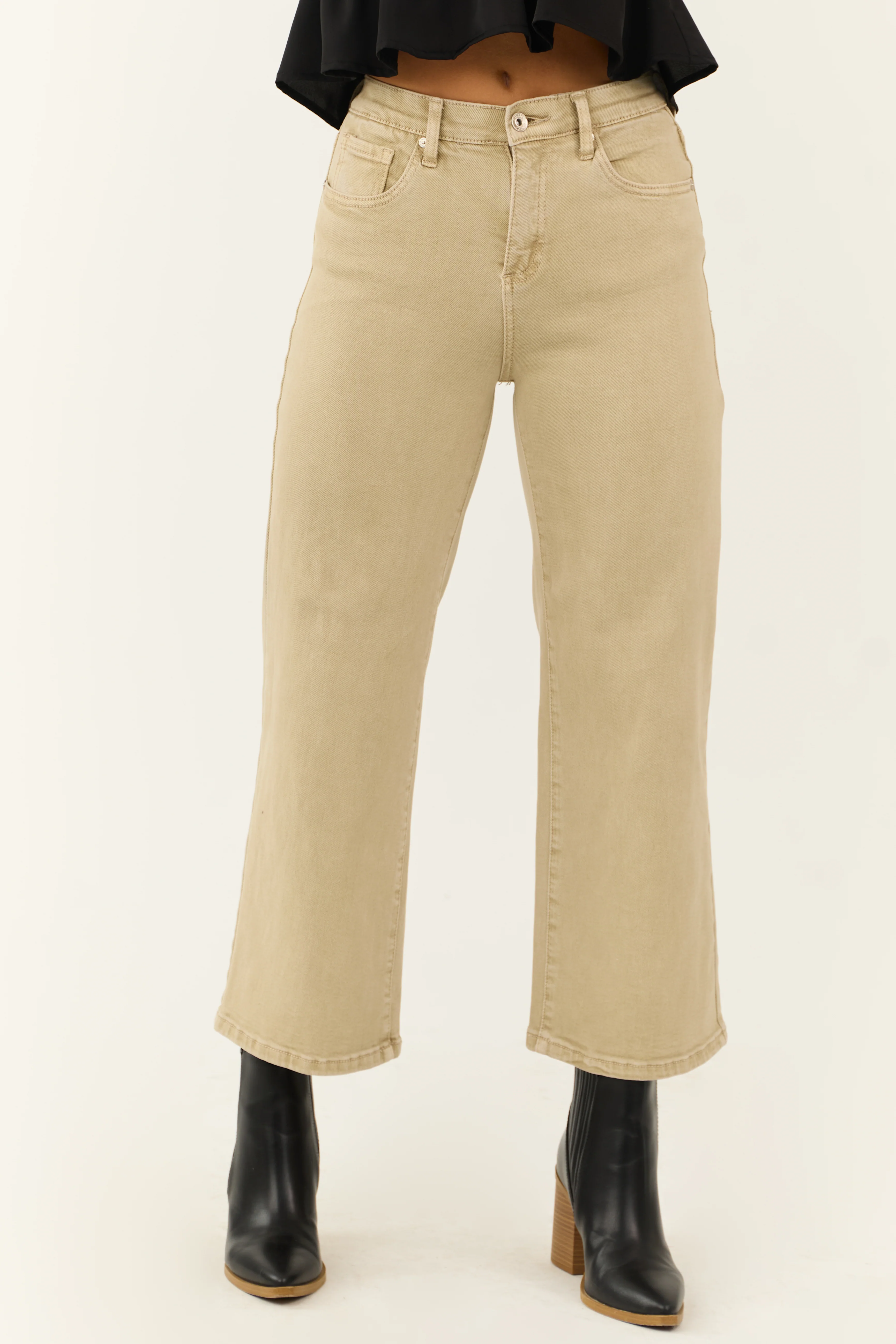 Special A Sand Tummy Control Wide Leg Jeans - LD SALE