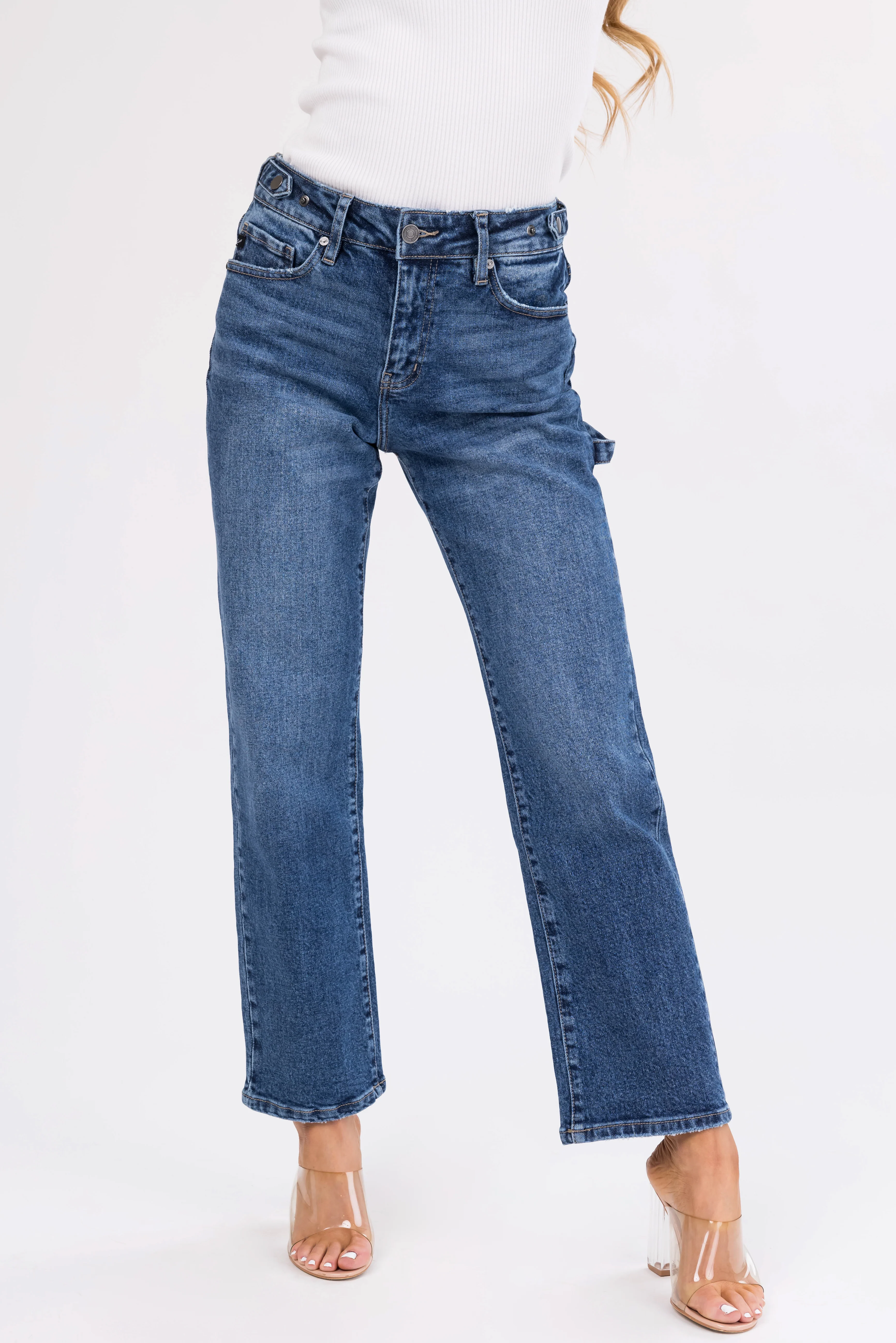 KanCan Medium Straight Leg High Rise Ankle Length Jeans - LD SALE