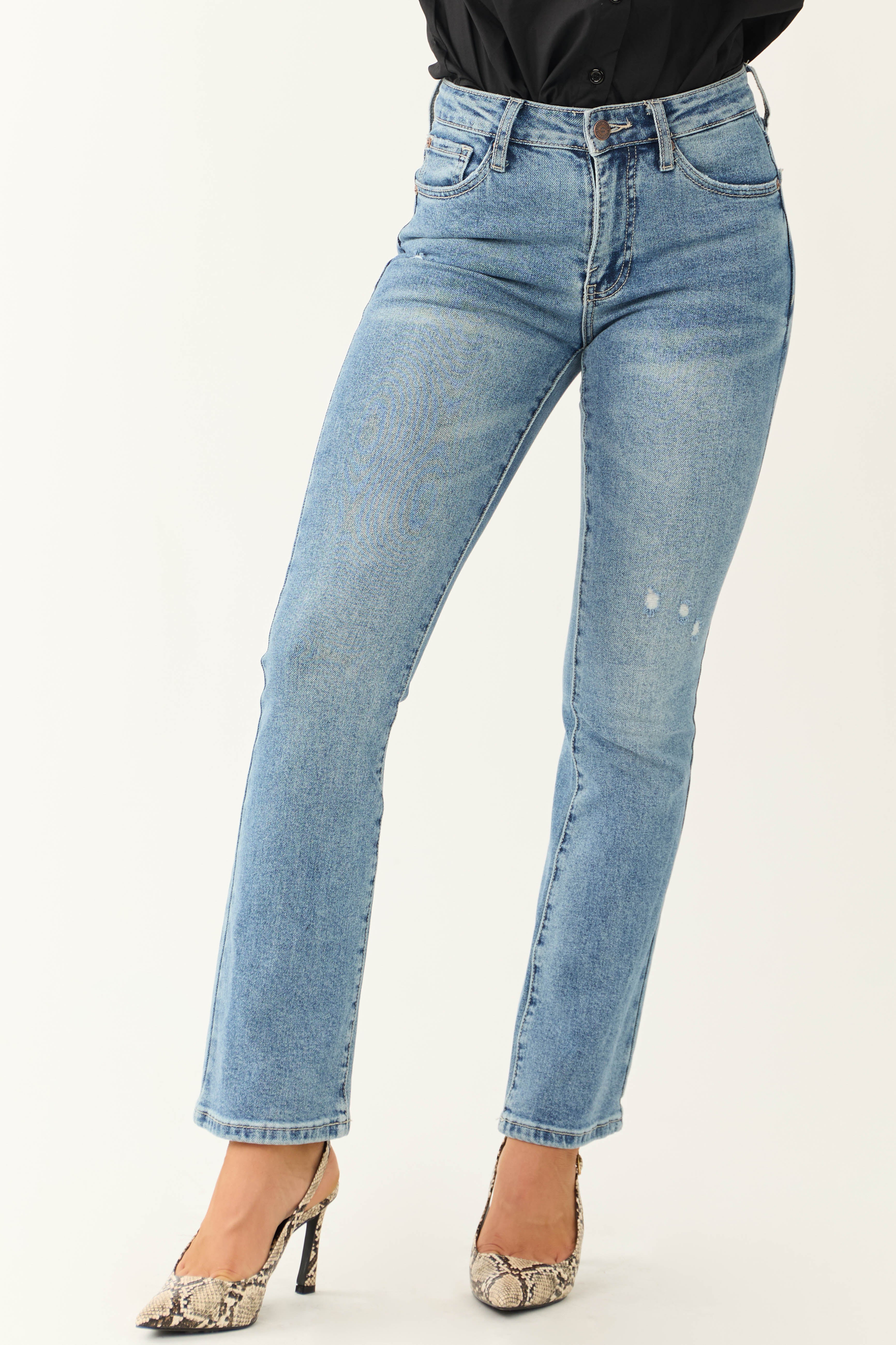 Special A Medium Wash Skinny Bootcut Jeans - LD SALE