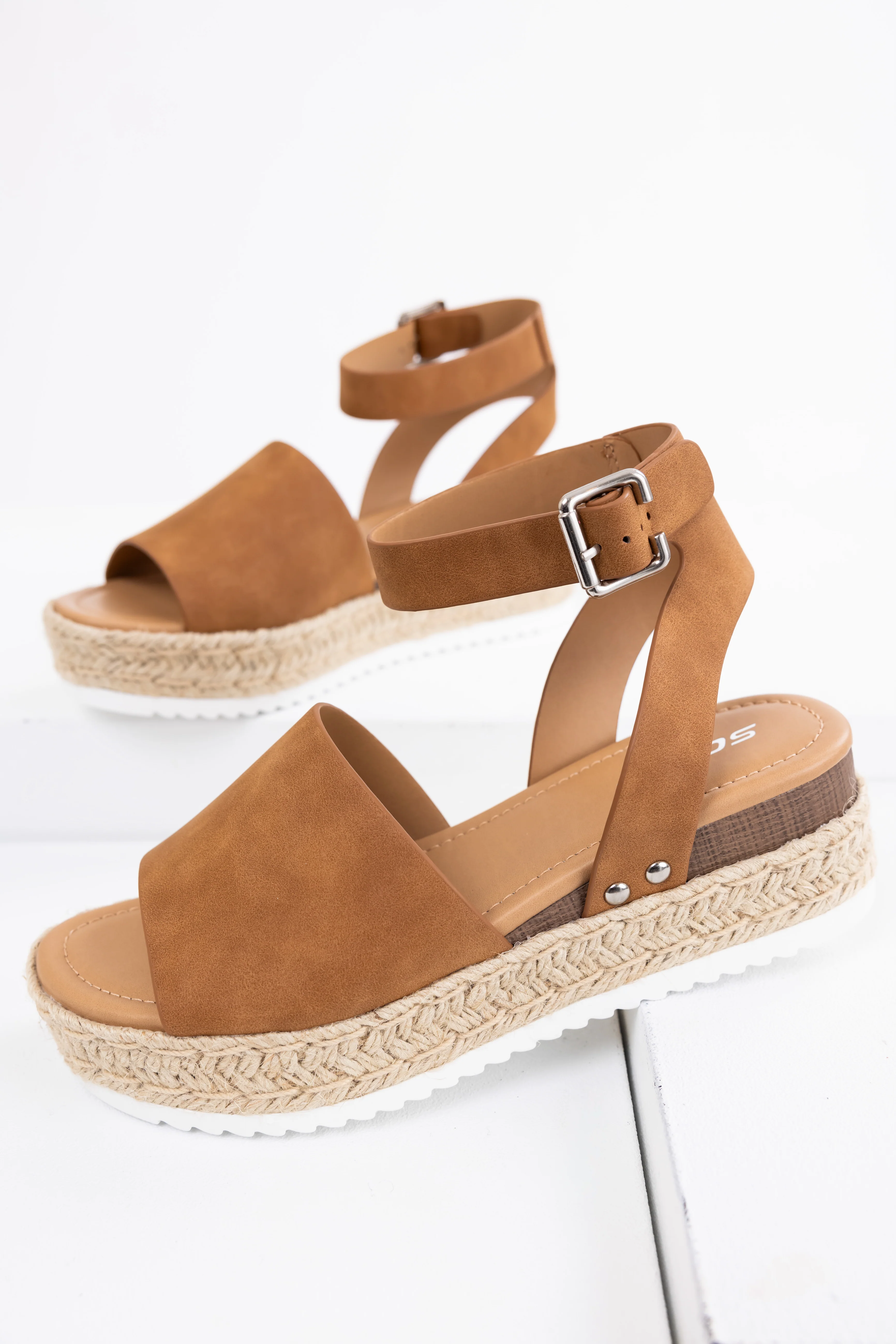 Sepia Ankle Strap Espadrille Platform Sandals - LD SALE