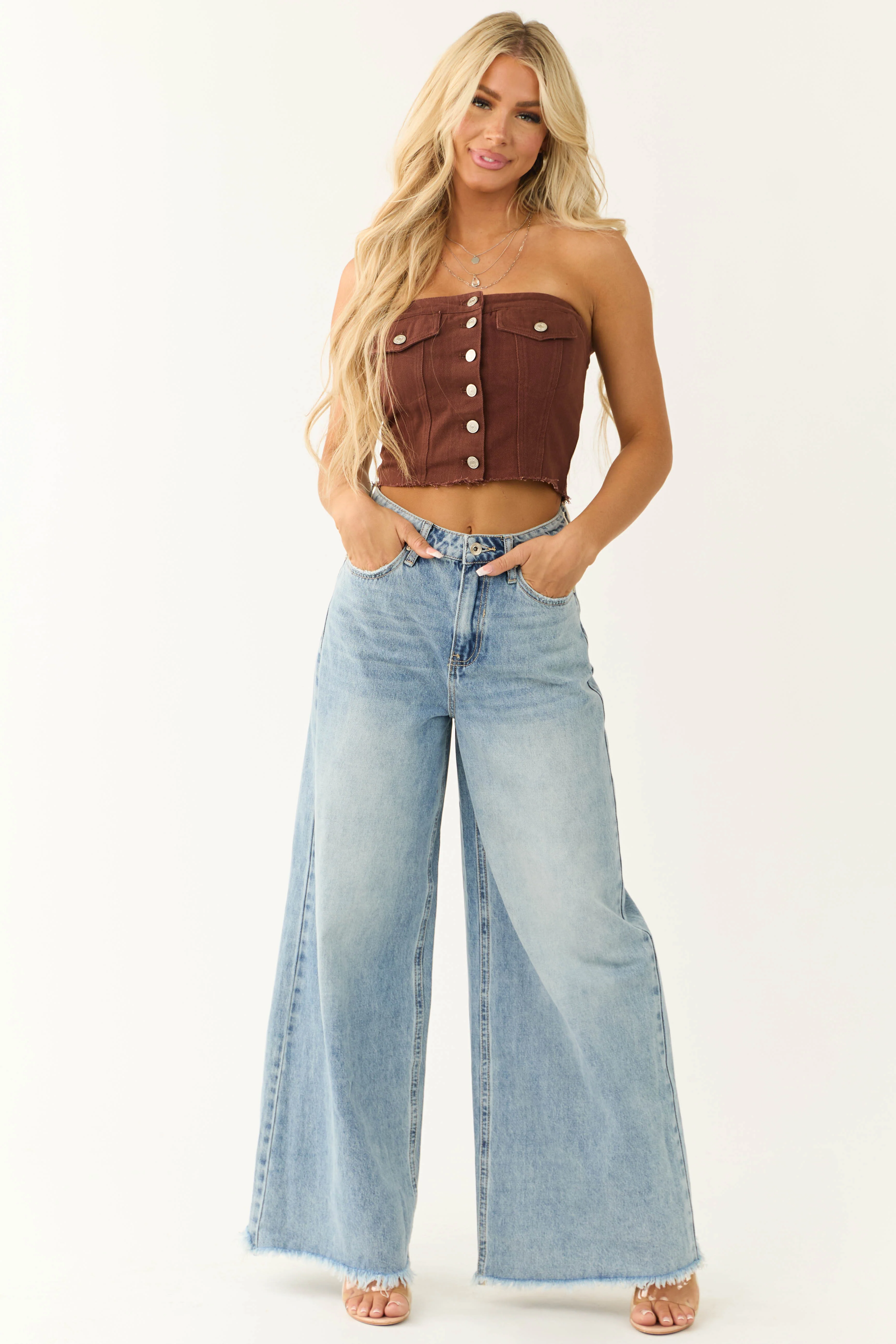 Special A Medium Wash Wide Leg Jeans - LD SALE