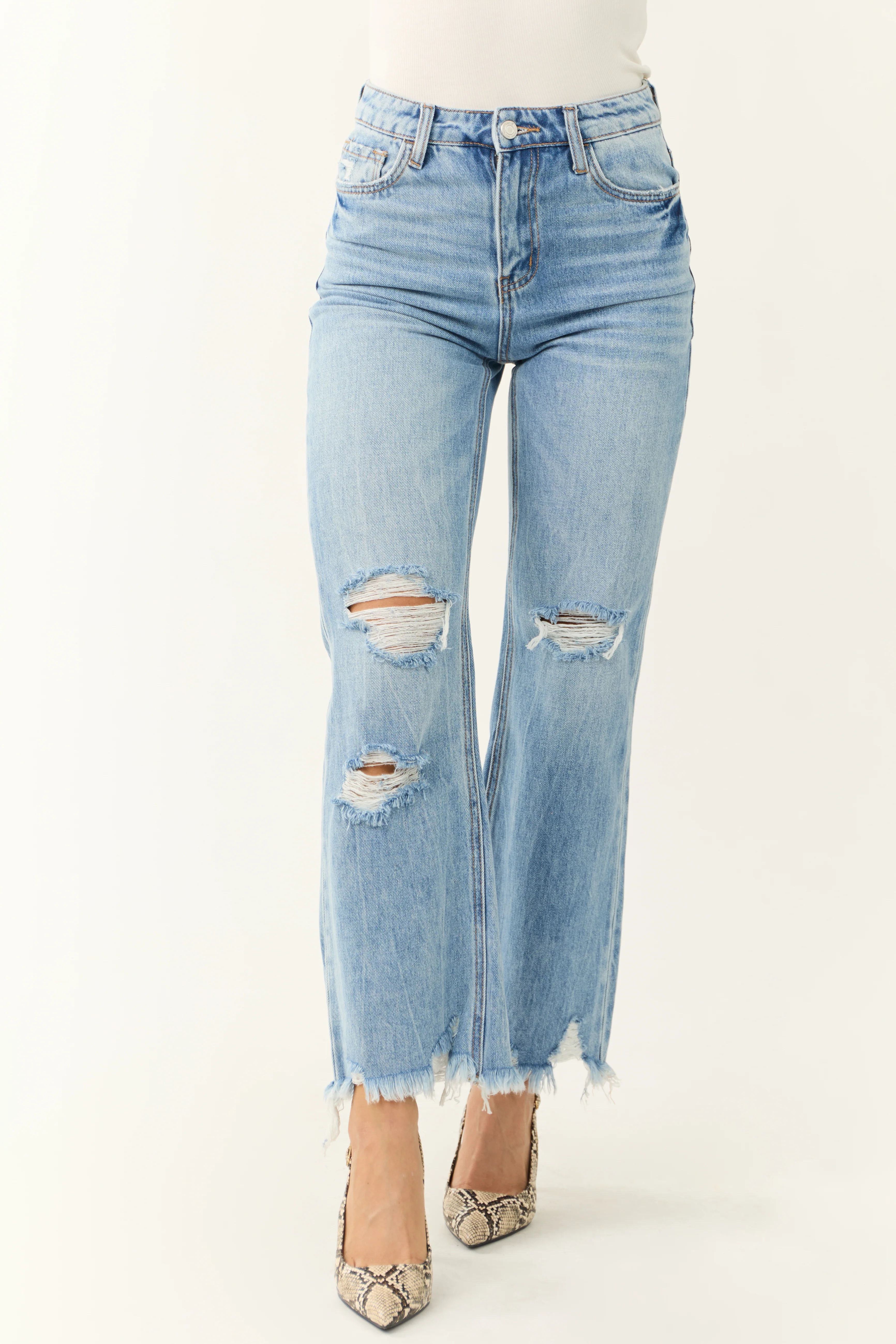Vervet Light Wash 90's Vintage Wide Leg Jeans - LD SALE