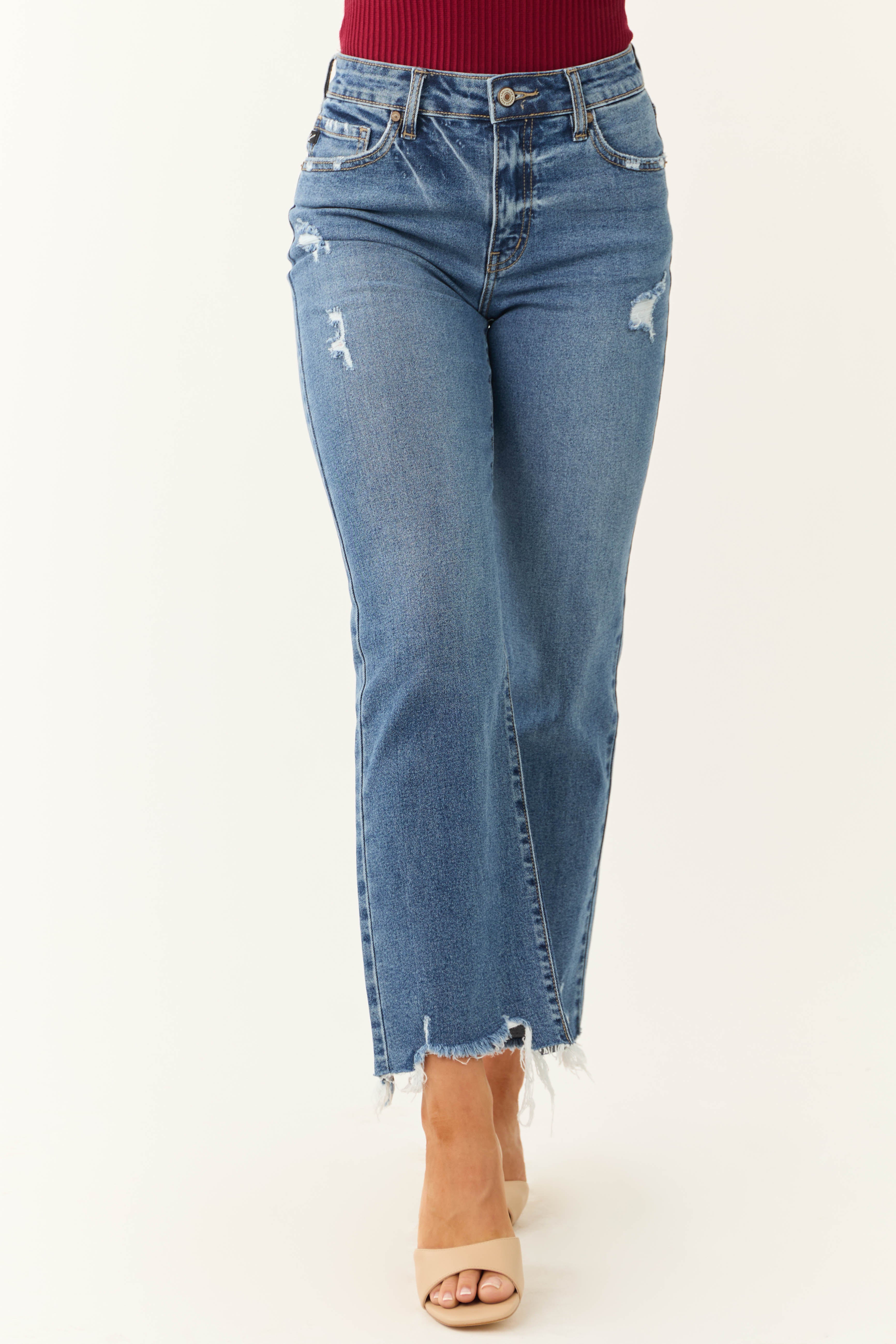 KanCan Medium Wash High Rise Slim Wide Leg Jeans - LD SALE