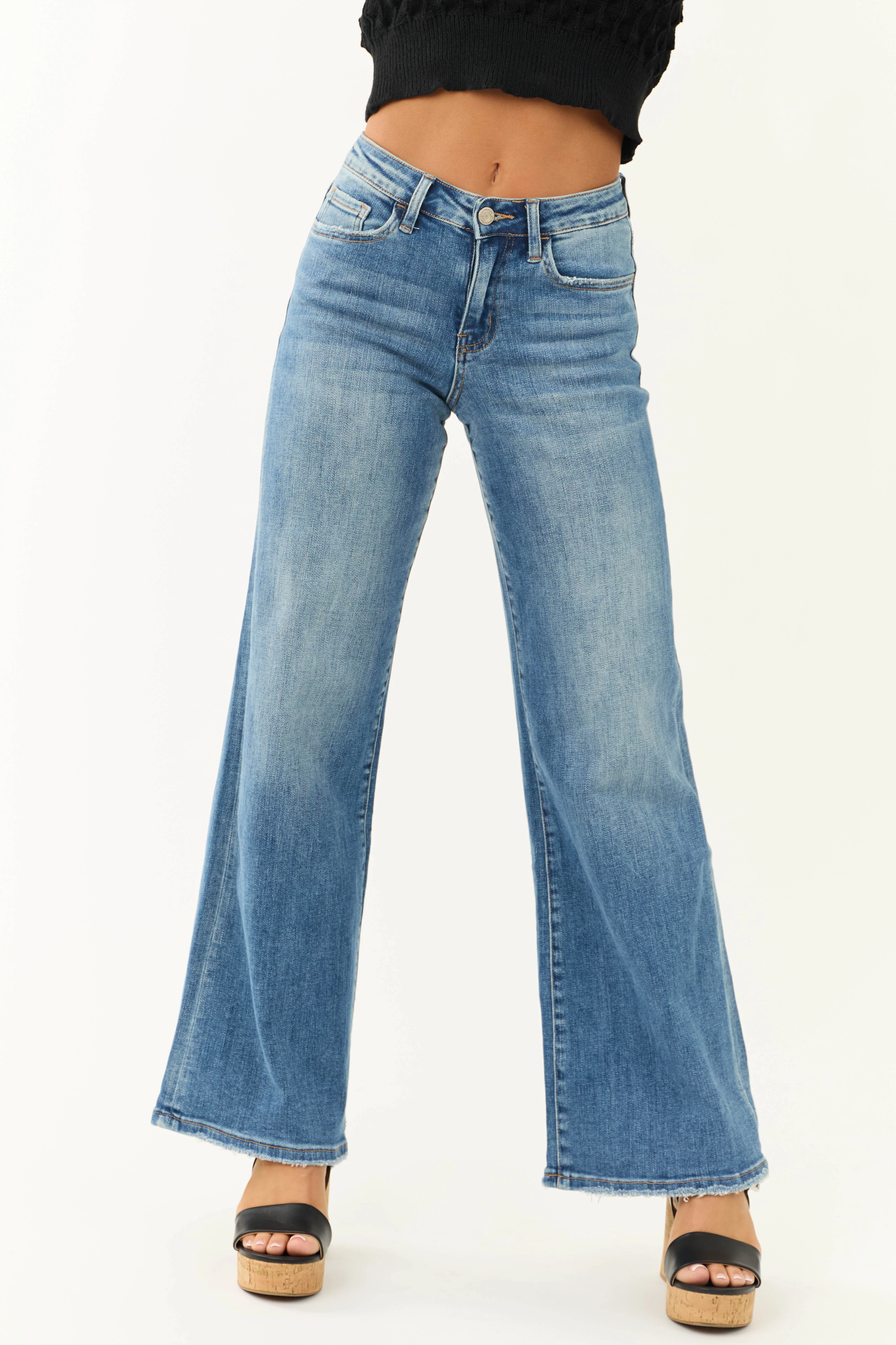 Vervet Medium Wash Wide Leg High Rise Jeans - LD SALE