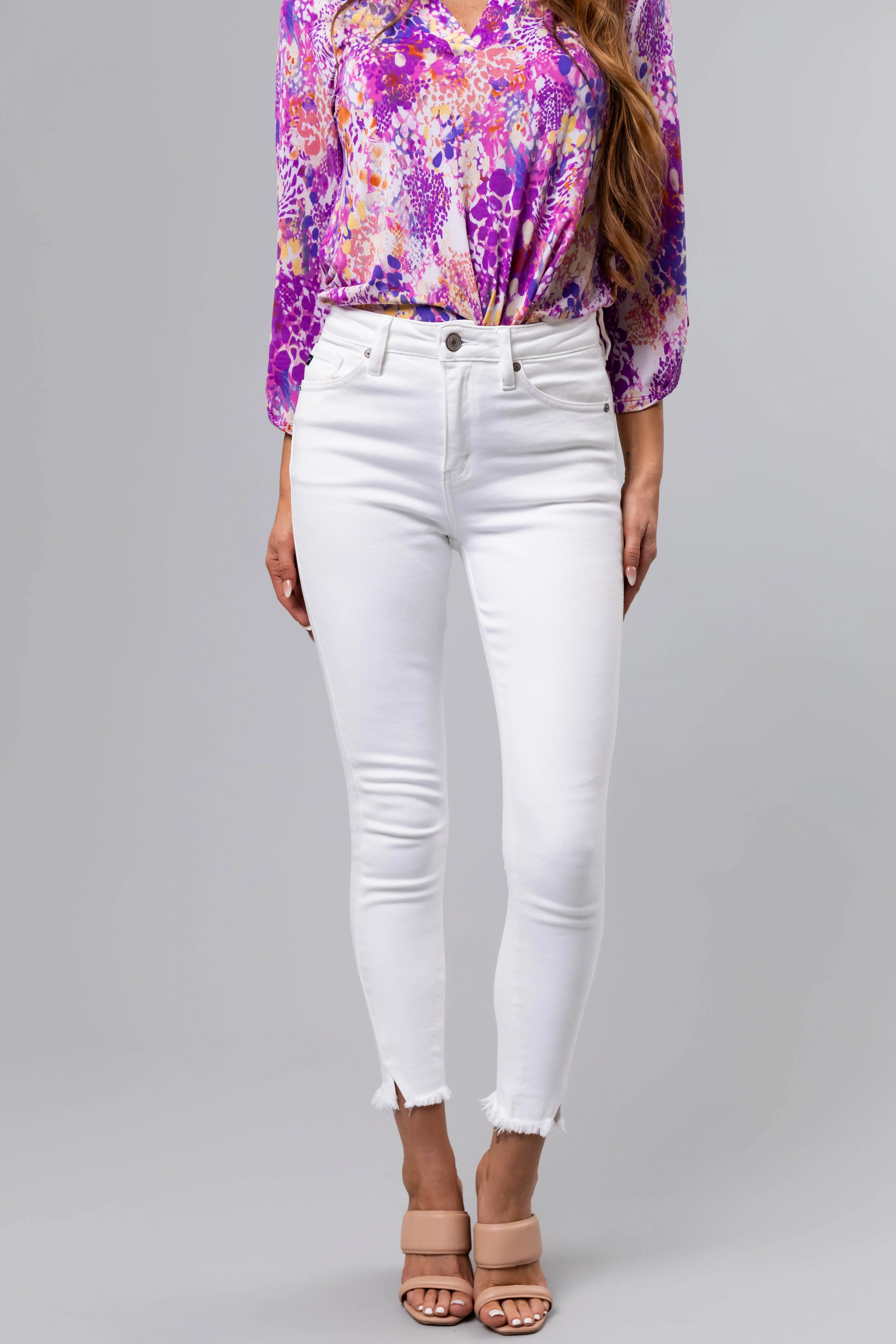 KanCan White High Rise Ankle Skinny Jeans - LD SALE