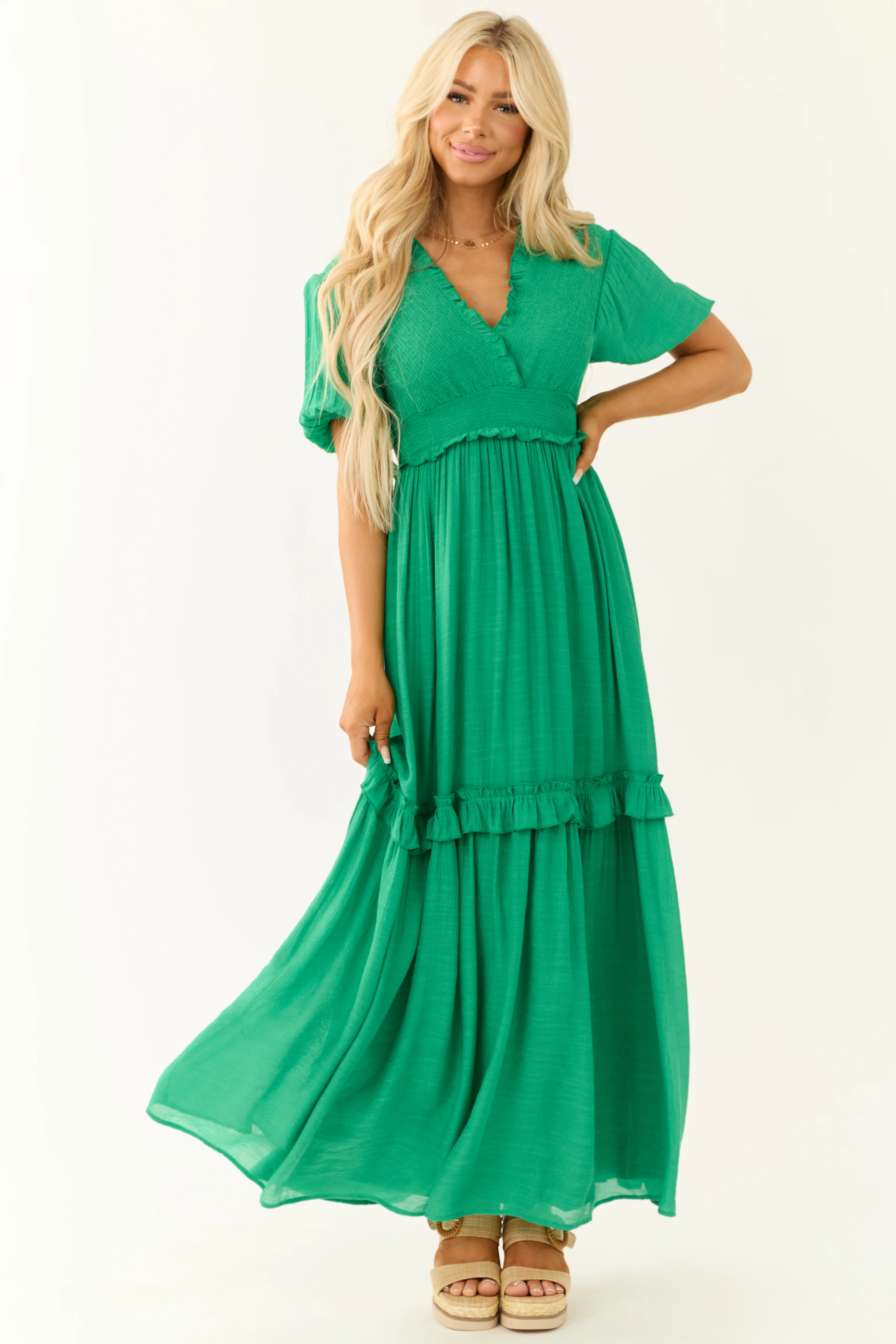 Jade Smocked Woven Maxi Dress - LD SALE