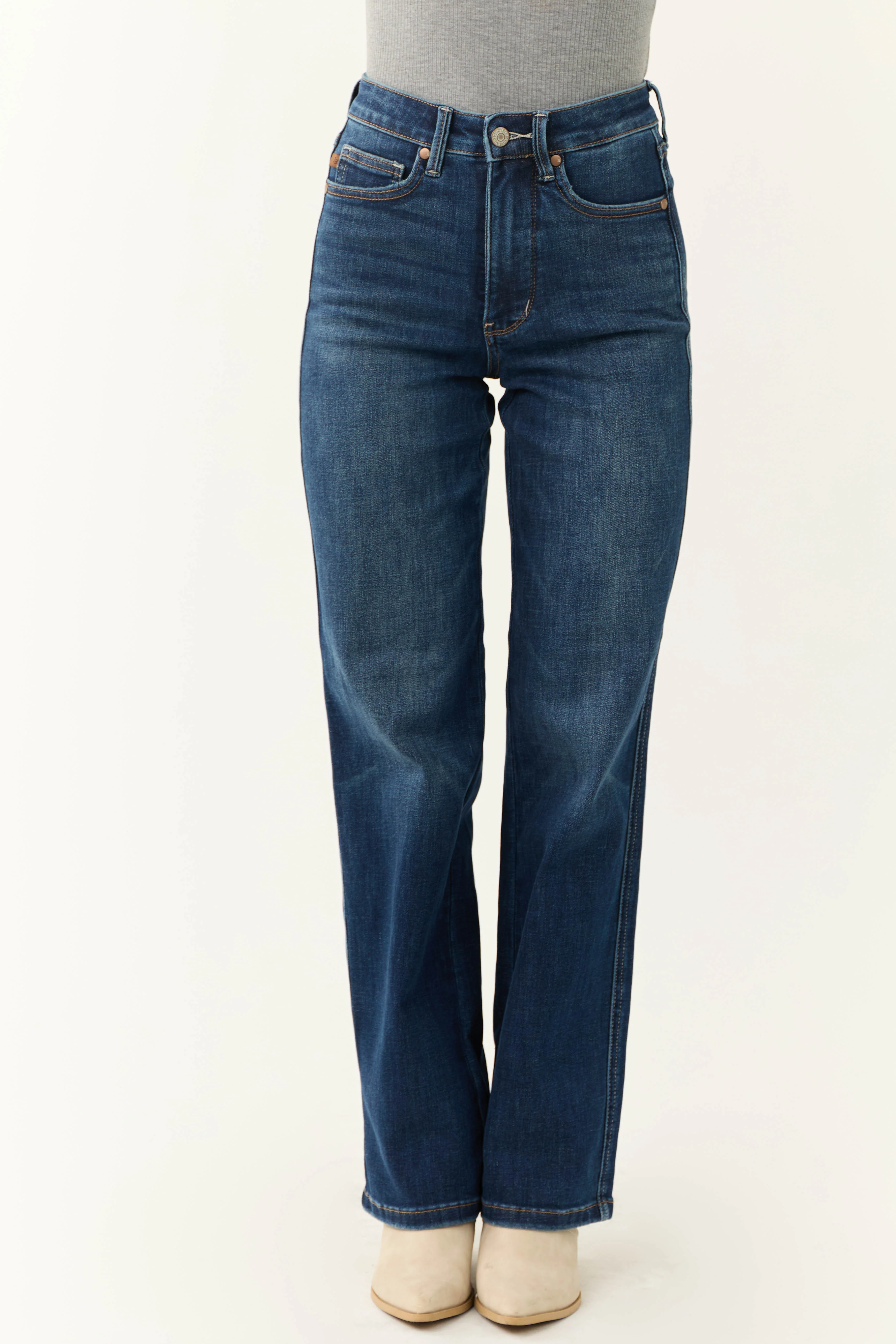 Judy Blue Dark Wash Tummy Control Straight Jeans - LD SALE