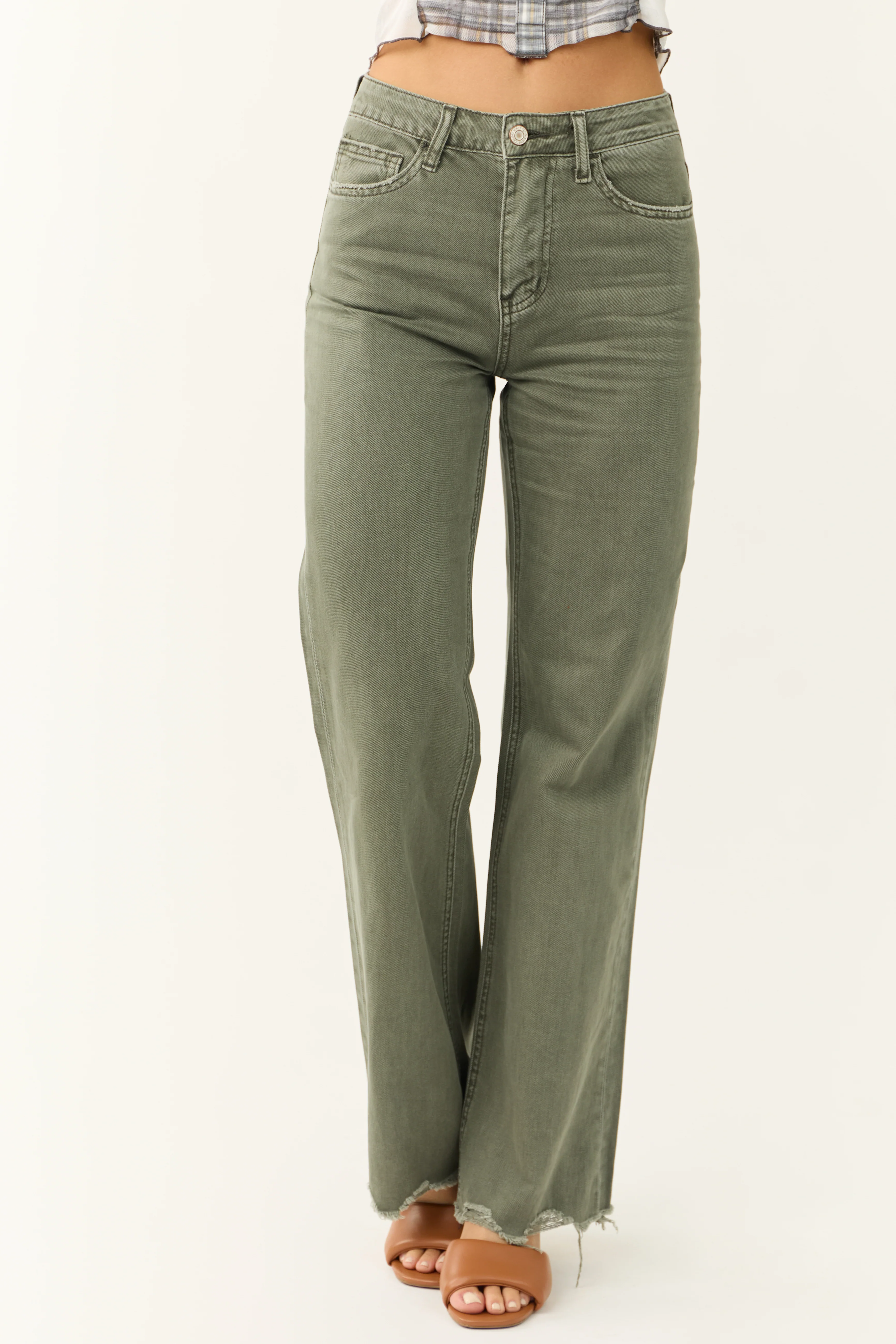 Vervet Juniper 90's Vintage Raw Hem Flare Jeans - LD SALE