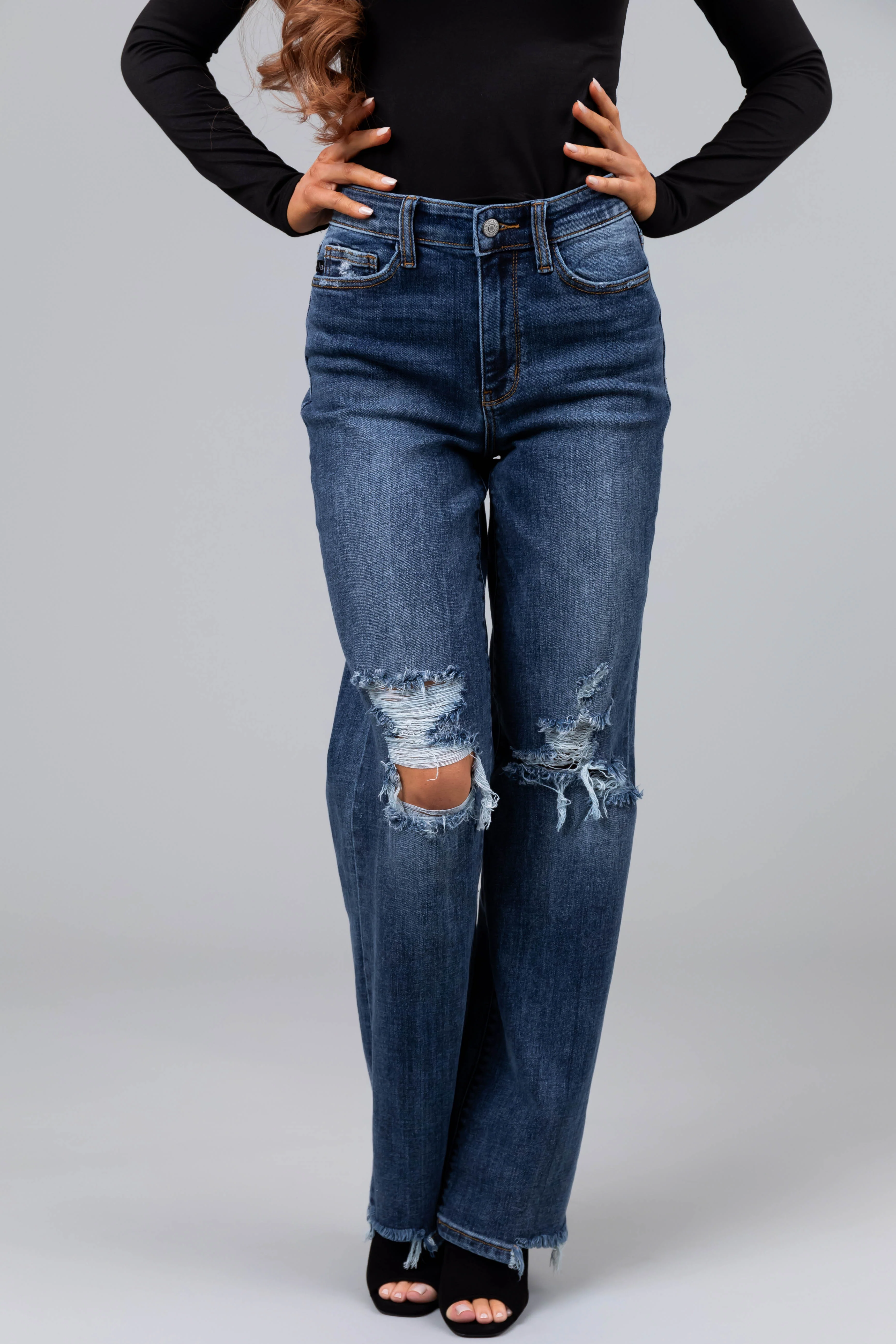 Judy Blue Dark Wash Straight Leg Jeans - LD SALE